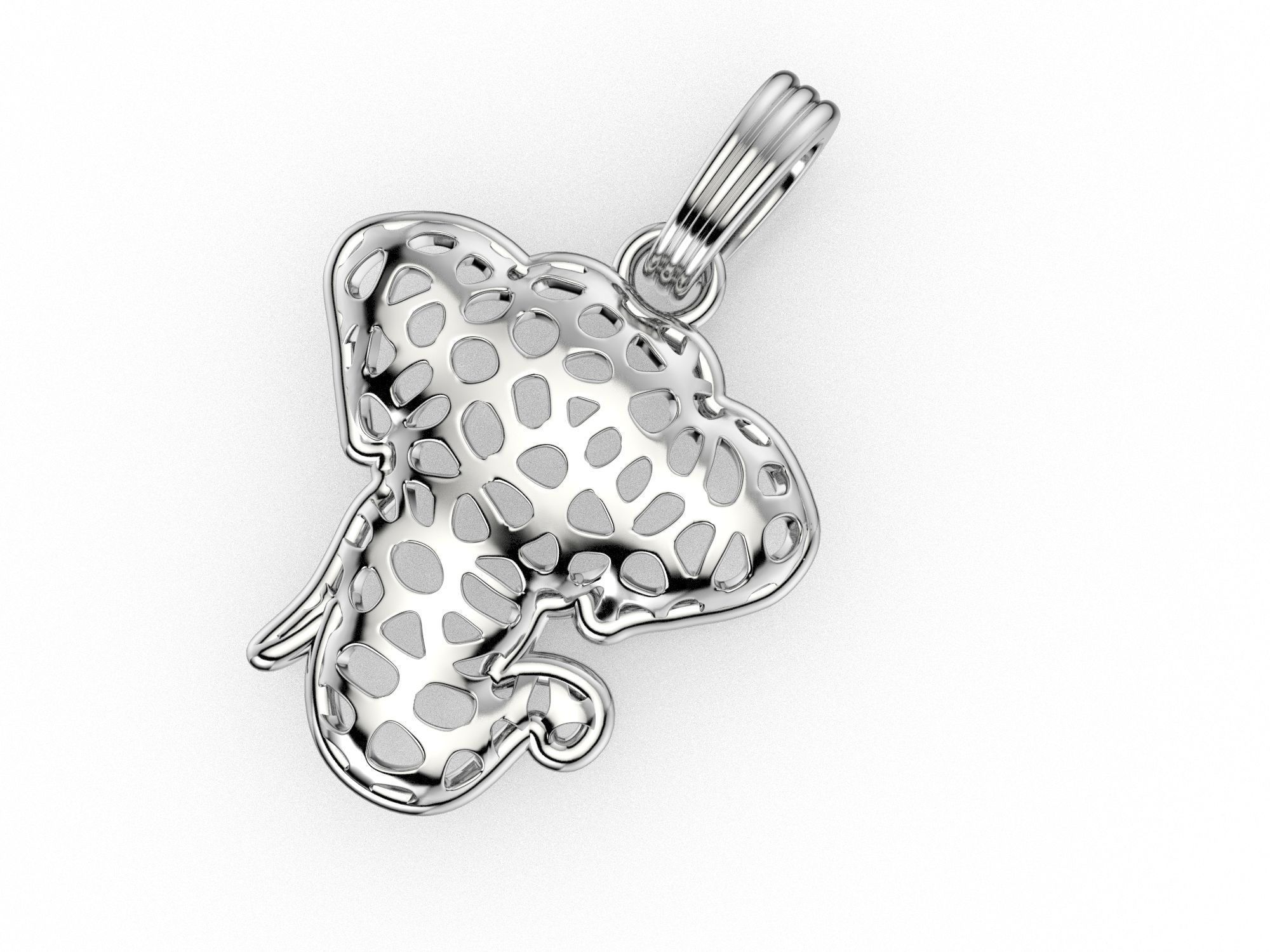 Voronoi Elephant Pendant 3D print model_3