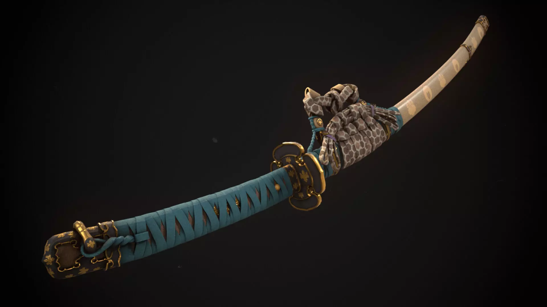 Katana Low-poly 3D model_0