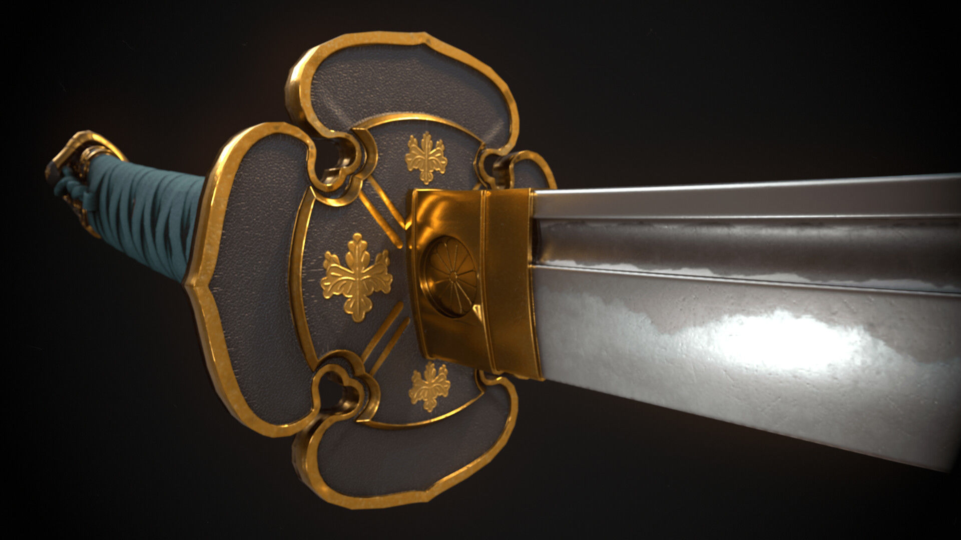 Katana Low-poly 3D model_5