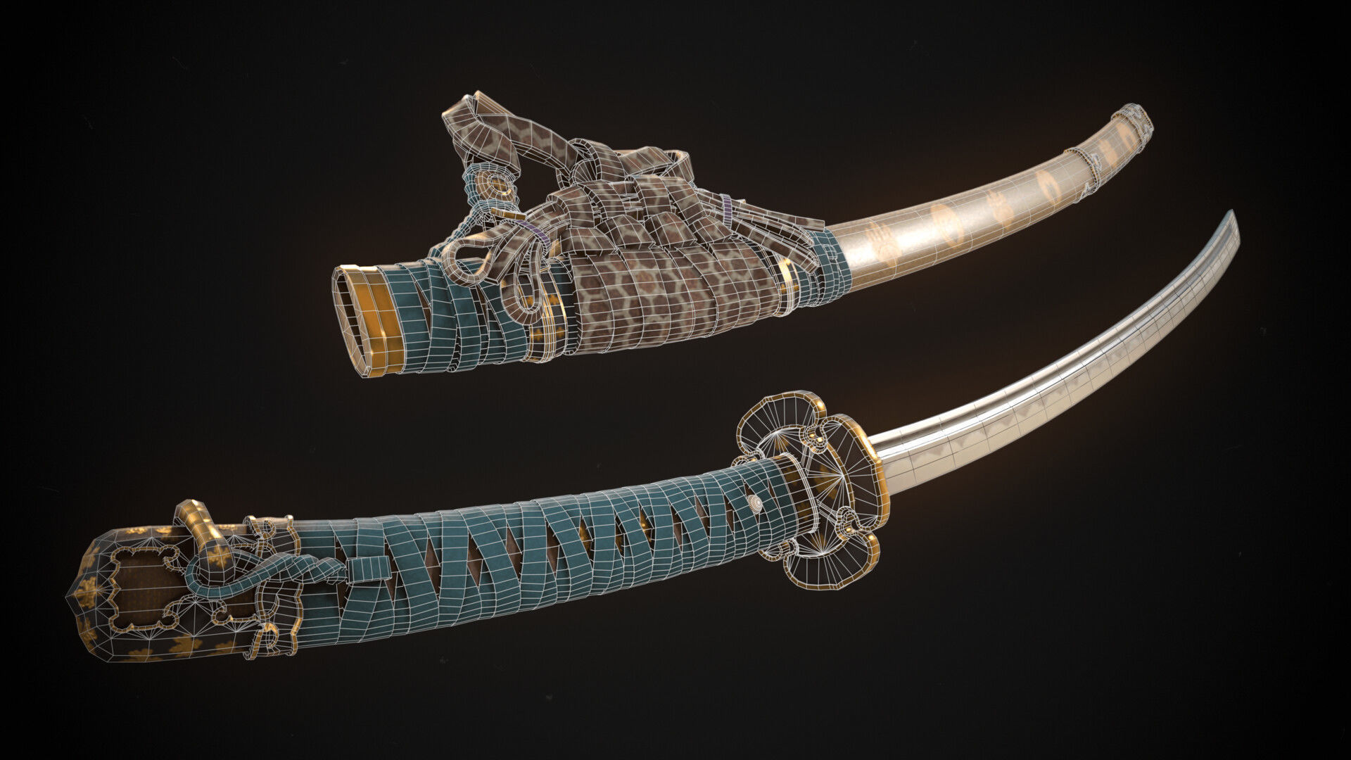 Katana Low-poly 3D model_8