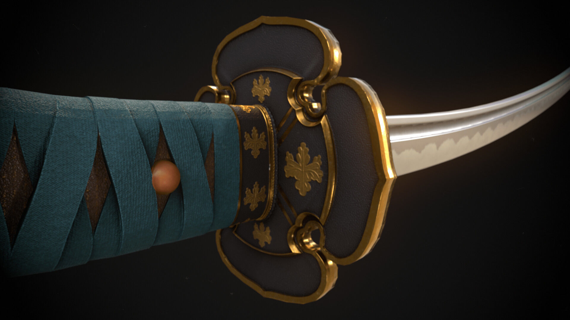 Katana Low-poly 3D model_4