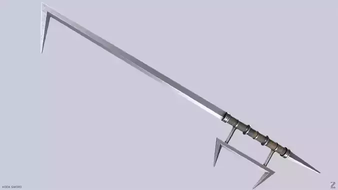 Hook sword Low-poly 3D model
