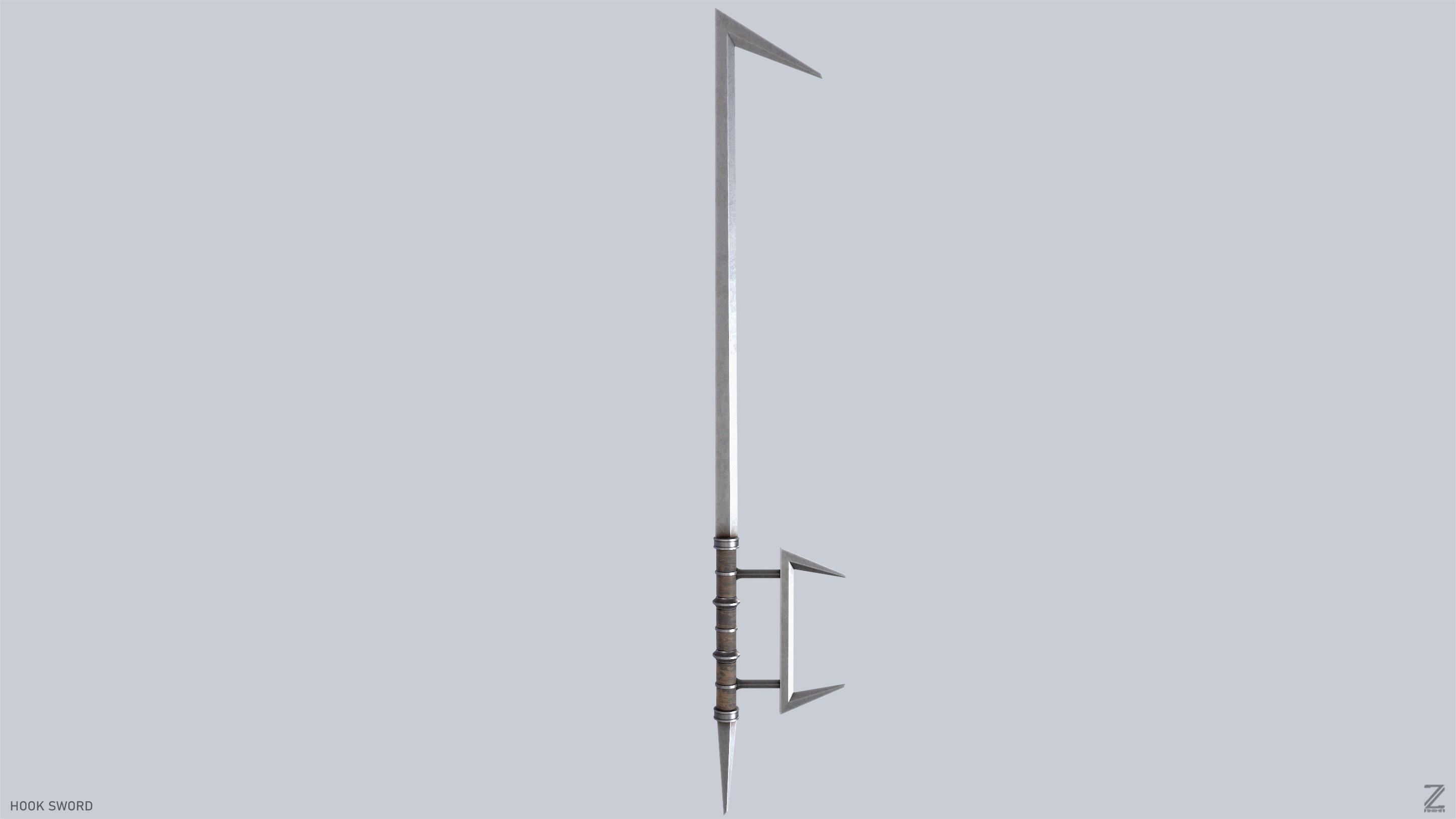 Hook sword Low-poly 3D model_4