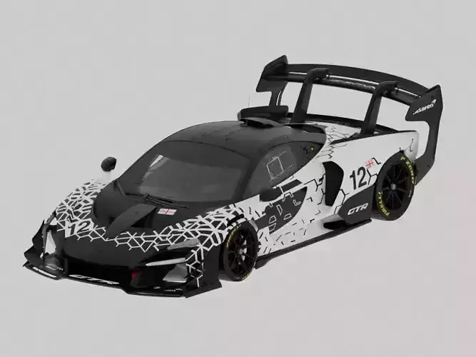 McLaren Senna GTR-2020 Black and White