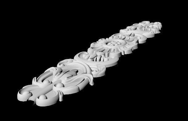 Central decor ornament for furniture 3D model_4