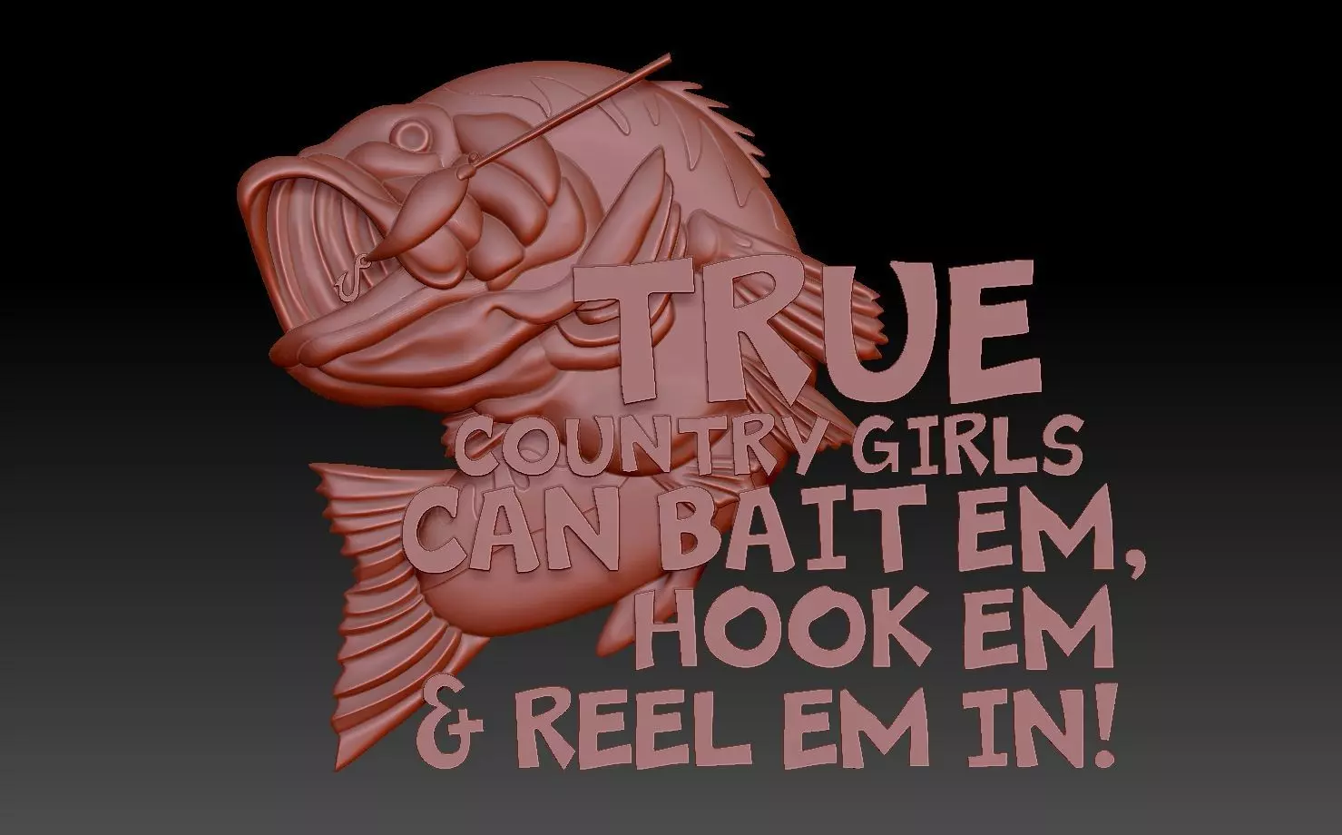 Fish fisherman 3D print model