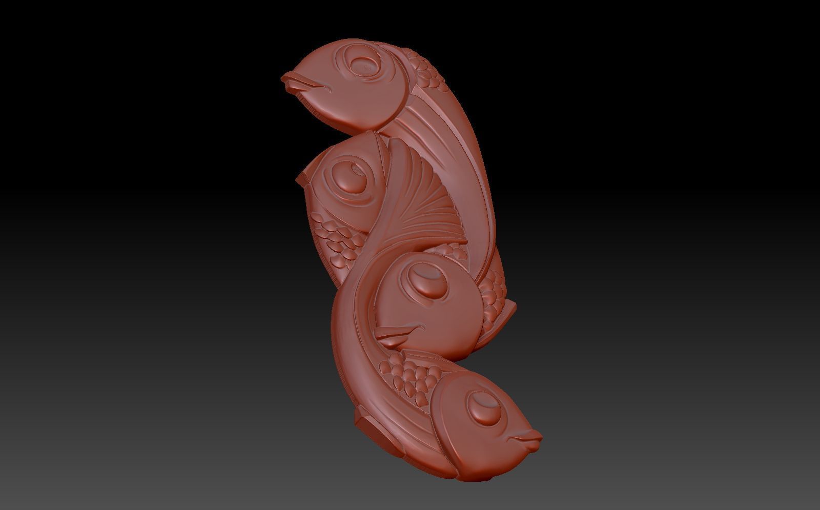 Fish panel 3D print model_3