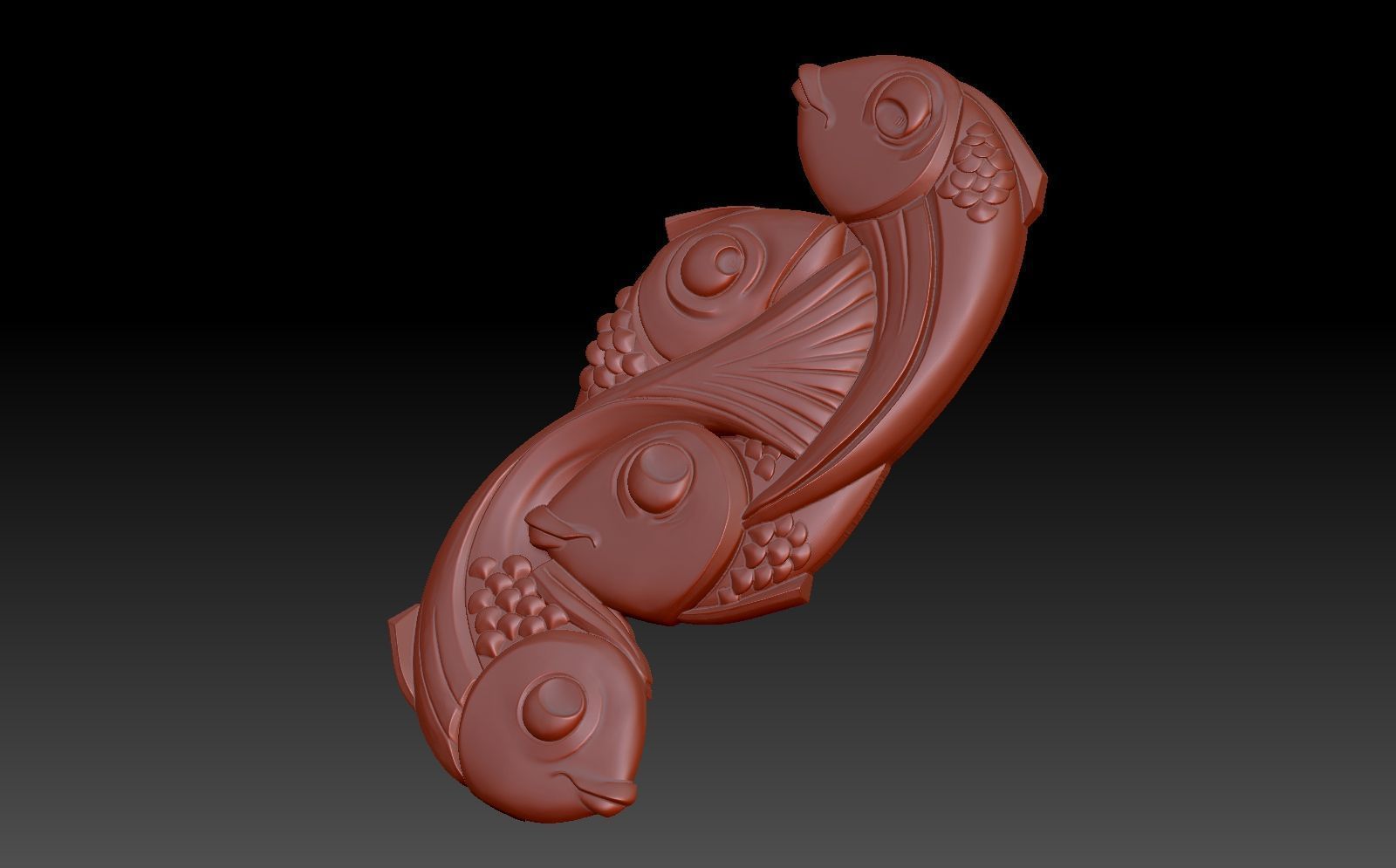 Fish panel 3D print model_4