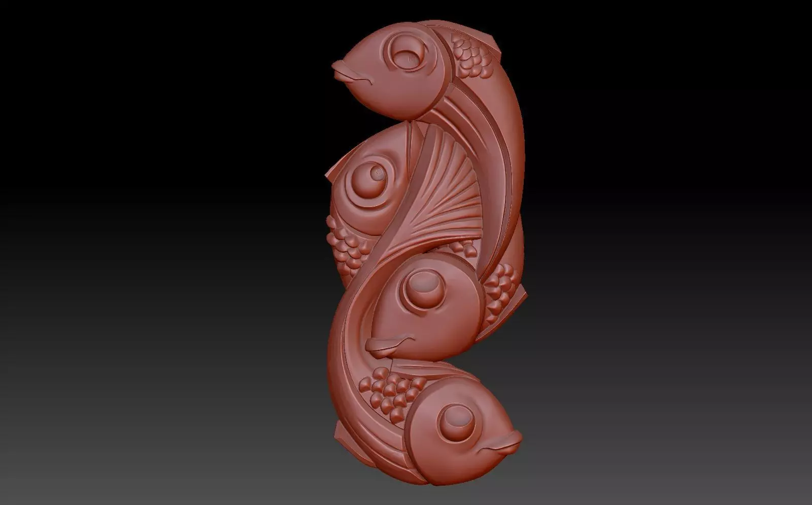 Fish panel 3D print model_0