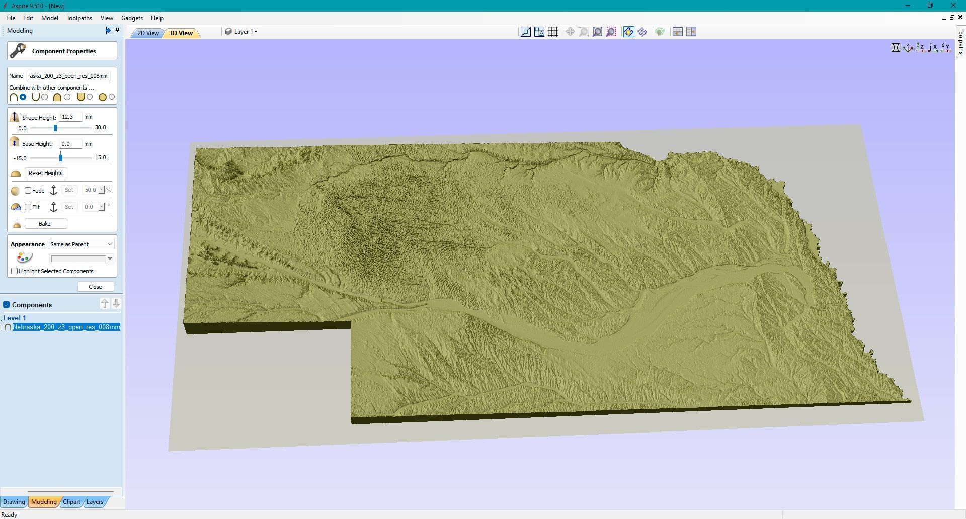 Nebraska Topographic Map STL Model 3D print model_7