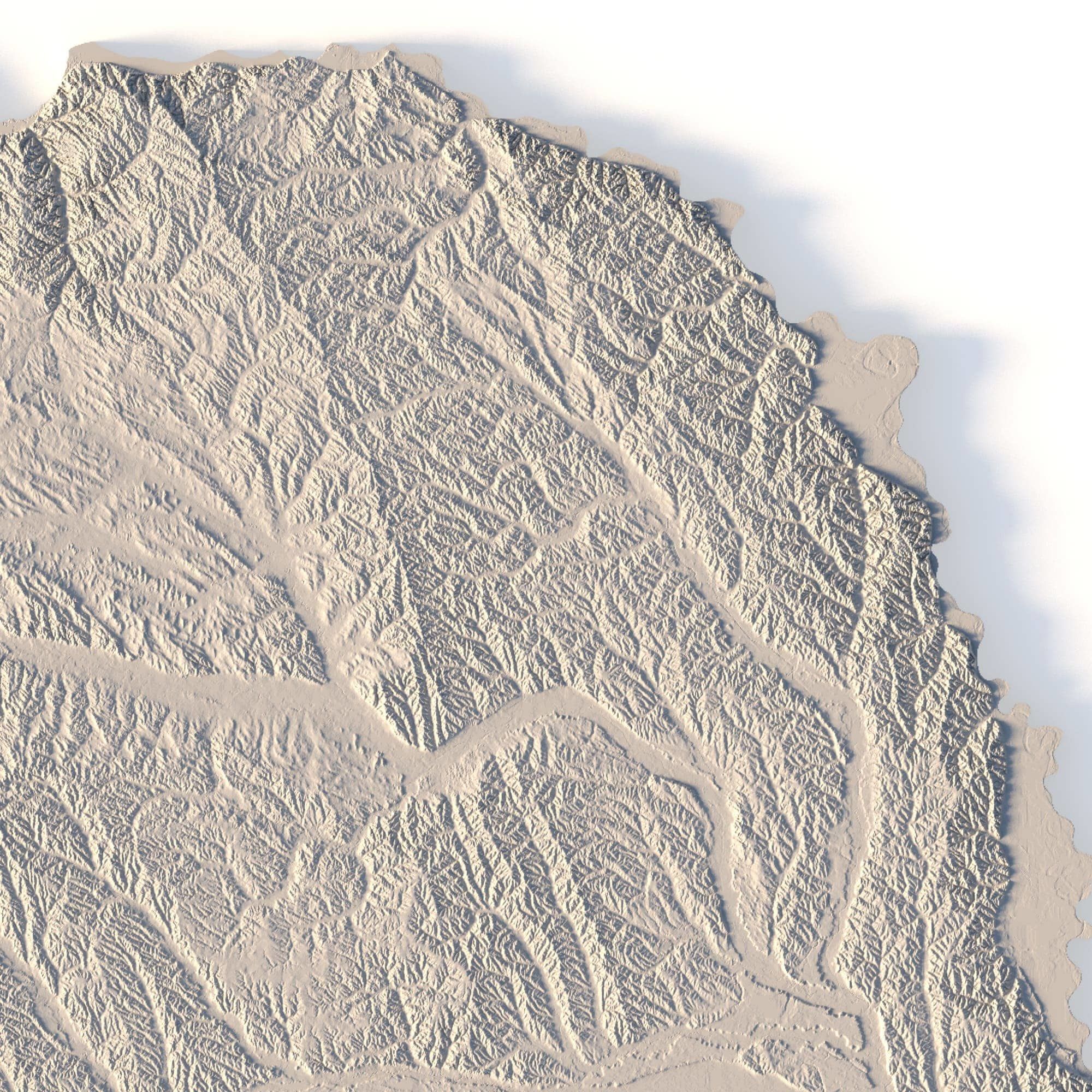Nebraska Topographic Map STL Model 3D print model_3