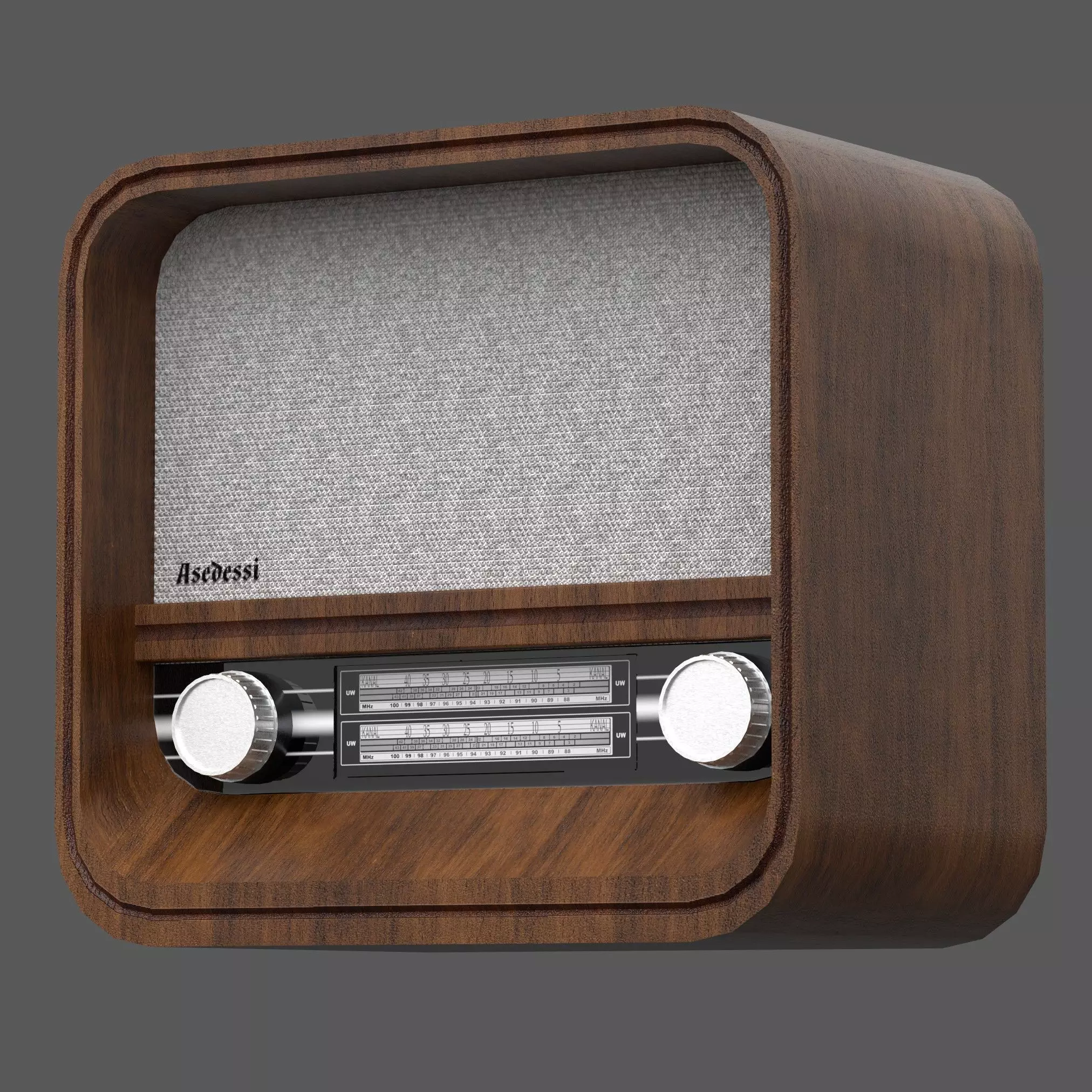 Wooden Radio Without Cablel Free low-poly 3D model