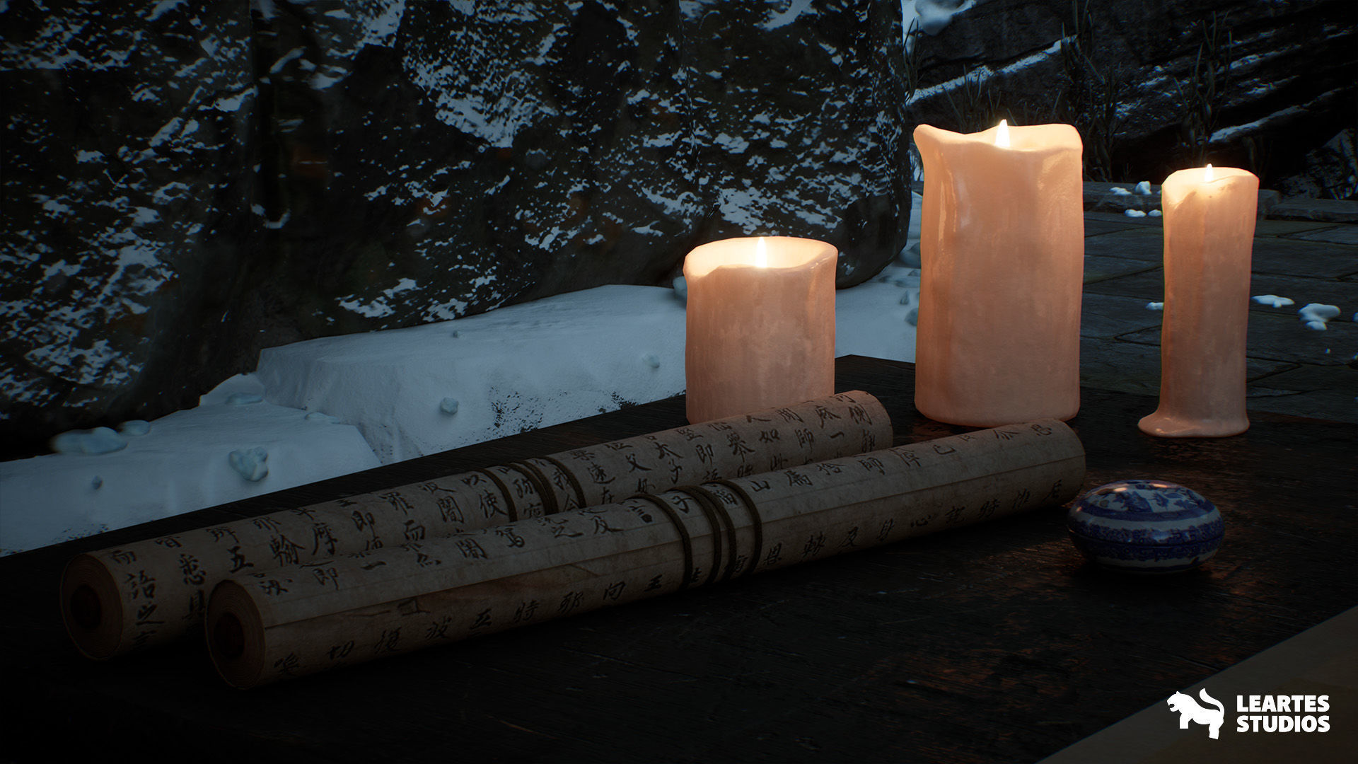 The Ancient Library Environment Low-poly 3D model_21