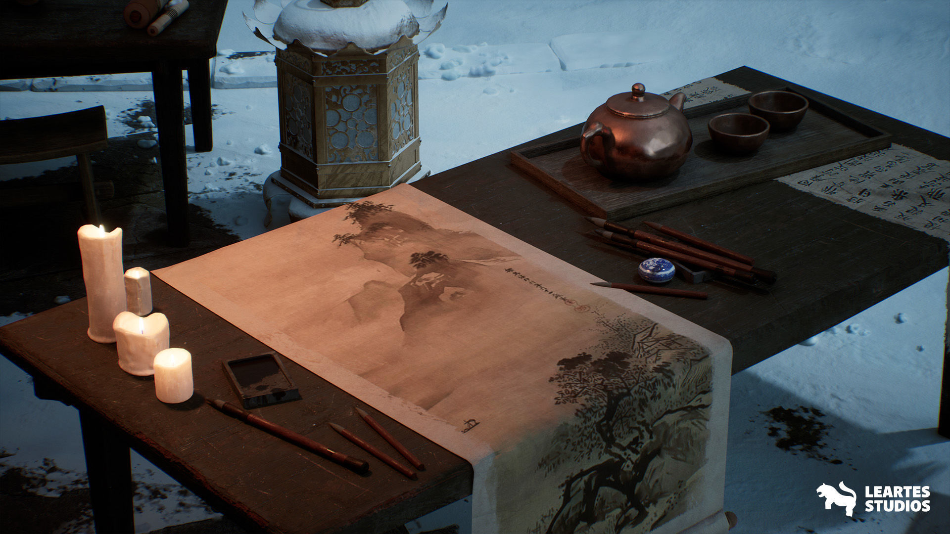 The Ancient Library Environment Low-poly 3D model_18