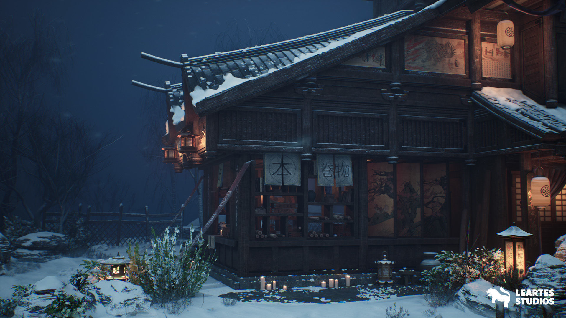 The Ancient Library Environment Low-poly 3D model_2