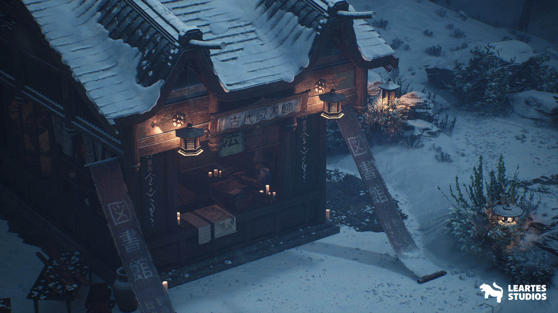 The Ancient Library Environment Low-poly 3D model_19