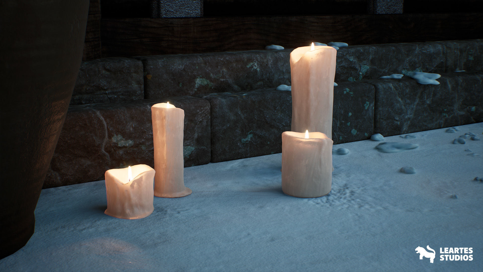 The Ancient Library Environment Low-poly 3D model_16