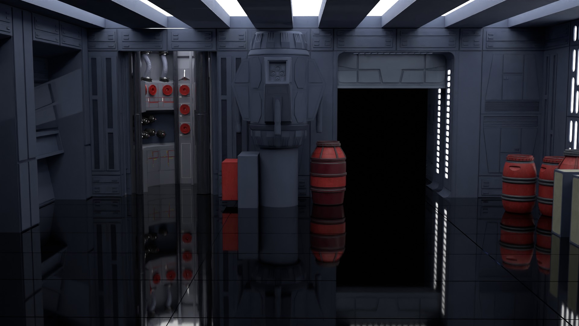 Set 3 - Docking bay Command Office 1-6 scale Hottoys 3D Model Collection_7