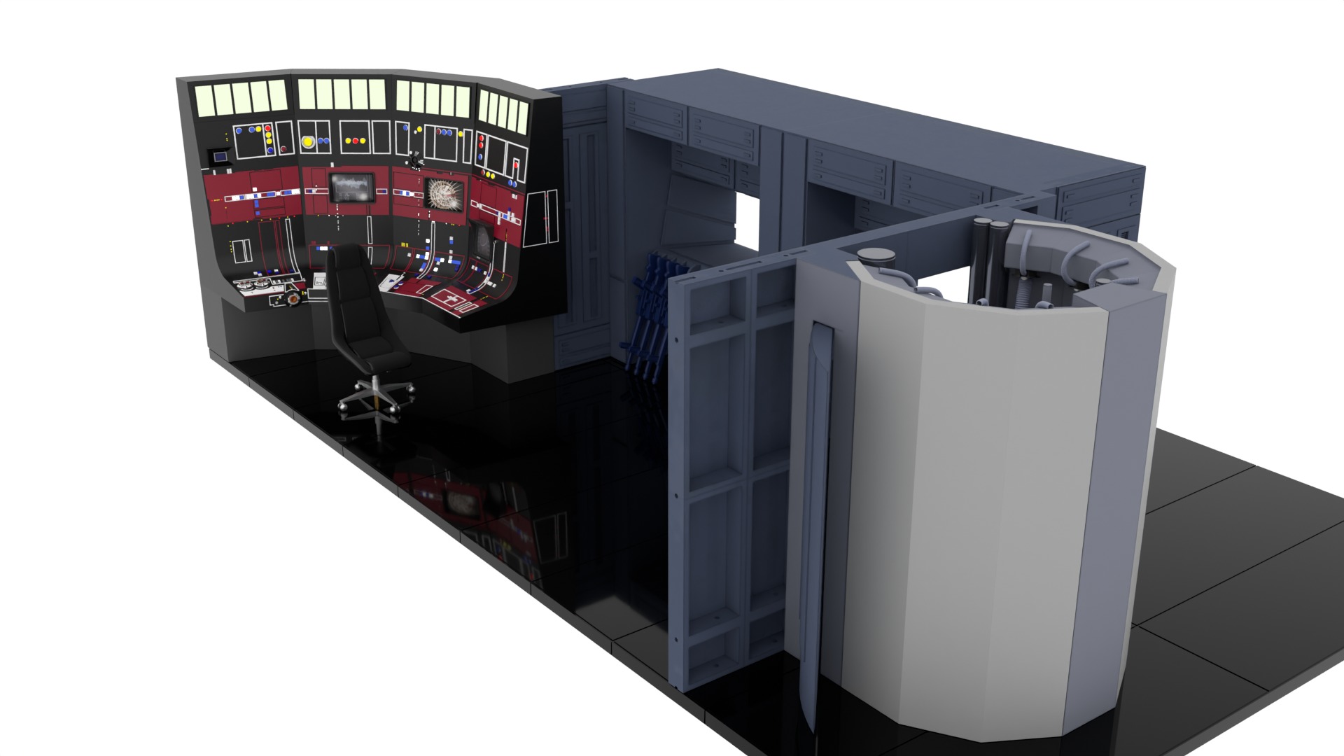 Set 3 - Docking bay Command Office 1-6 scale Hottoys 3D Model Collection_39