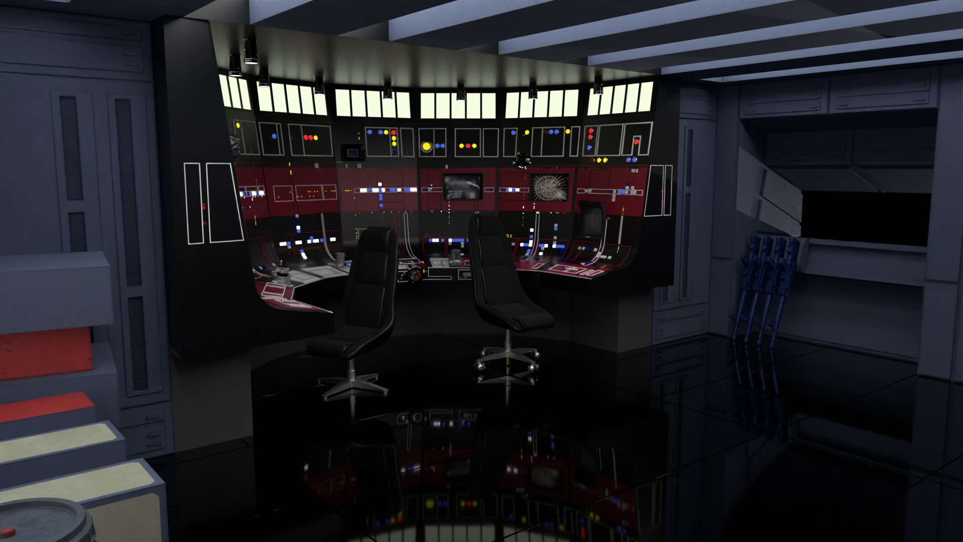 Set 3 - Docking bay Command Office 1-6 scale Hottoys 3D Model Collection_1