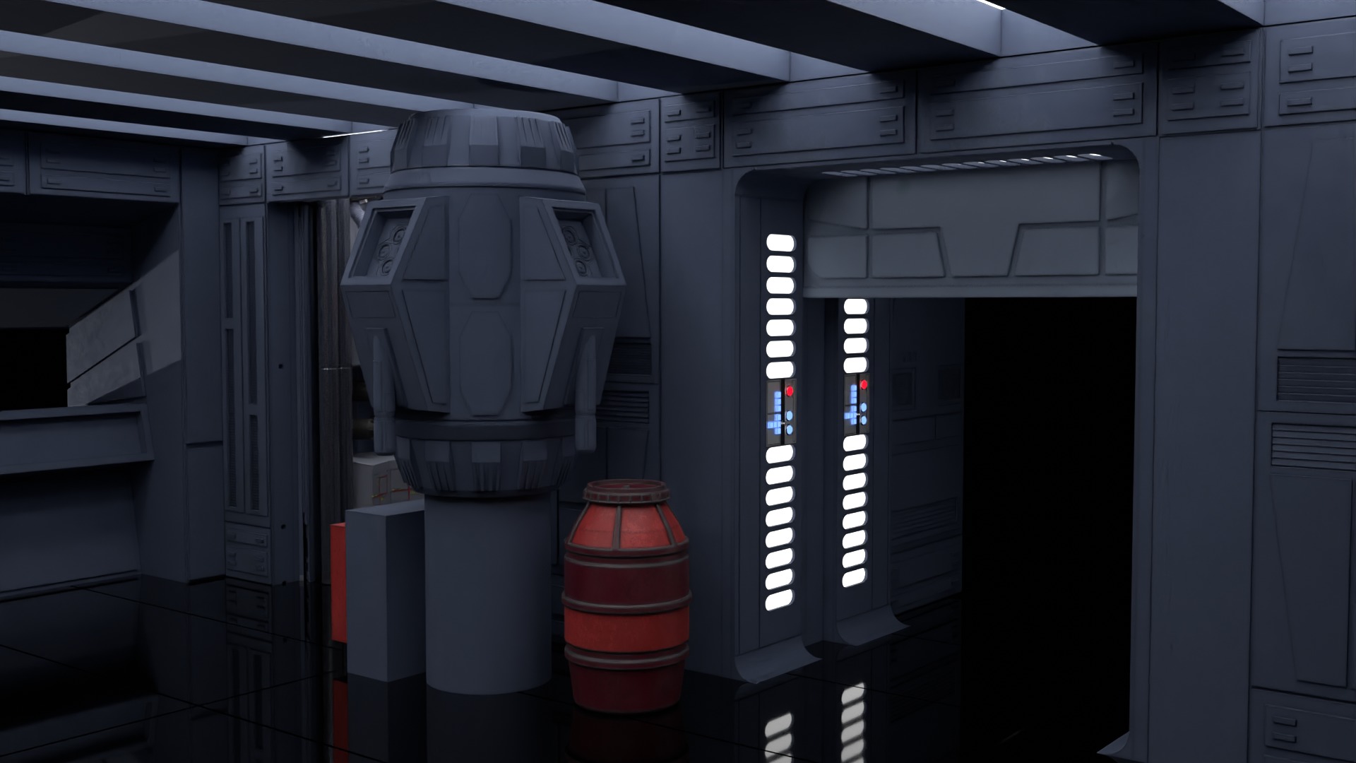 Set 3 - Docking bay Command Office 1-6 scale Hottoys 3D Model Collection_6