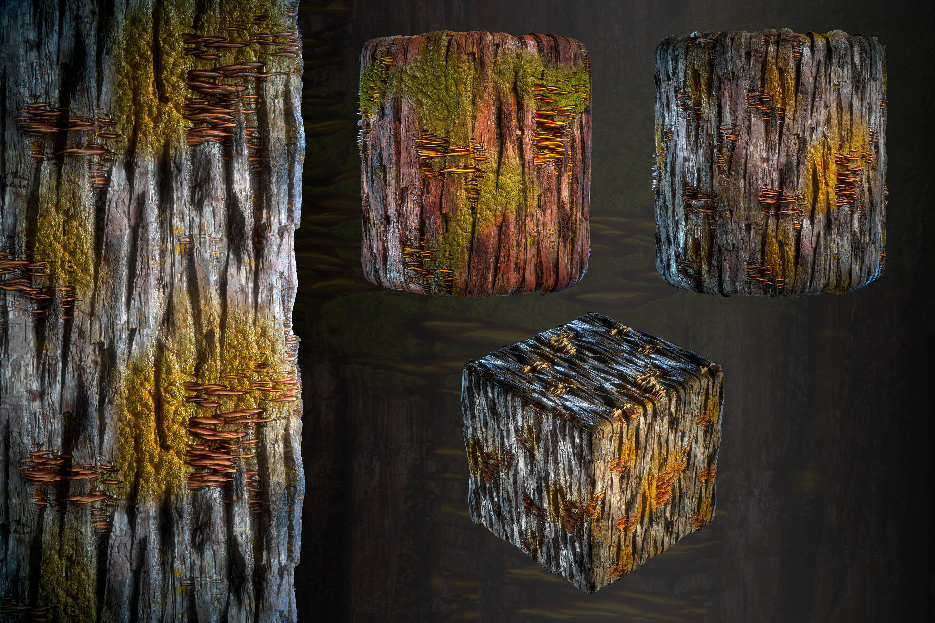 Tree Bark Material Bundle - VOL 01 - Maps - SBsar Texture_3