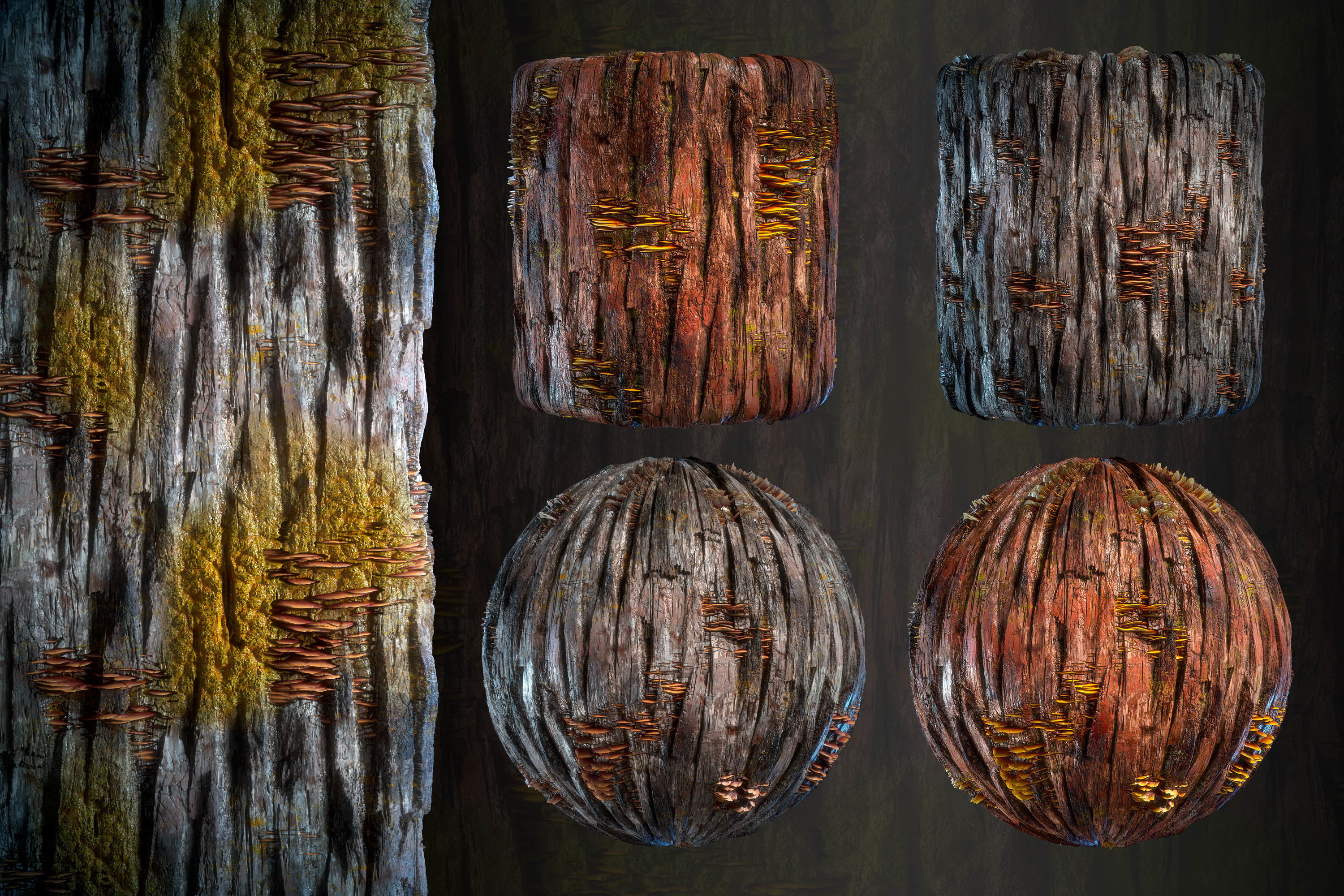Tree Bark Material Bundle - VOL 01 - Maps - SBsar Texture_2