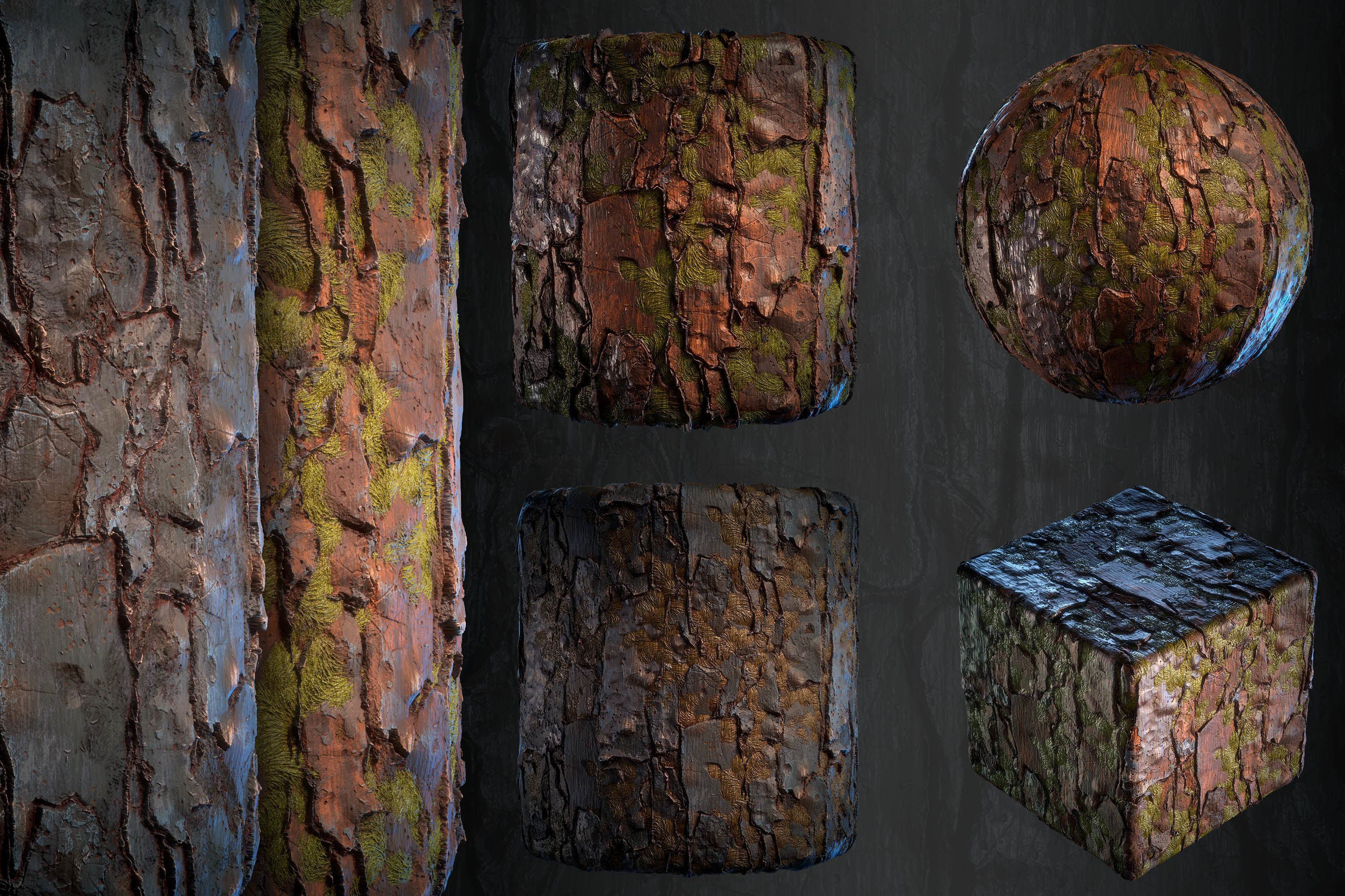 Tree Bark Material Bundle - VOL 01 - Maps - SBsar Texture_7