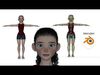 Stylized Girl Rigged Low-poly 3D model Low-poly 3D model_1