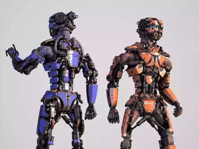 Highly detailed robot model 3D model