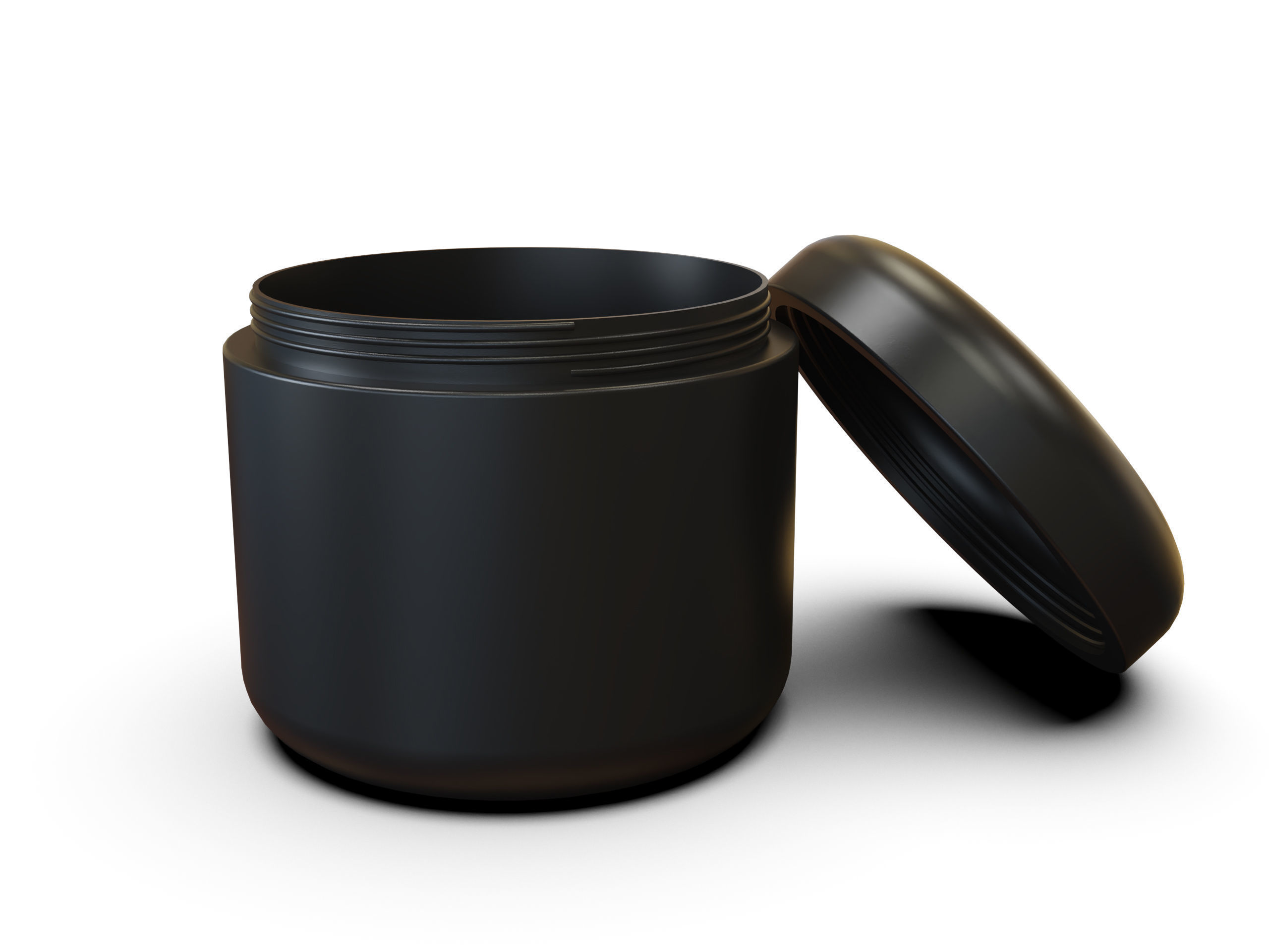Plastic beauty product jar 3D print model_3