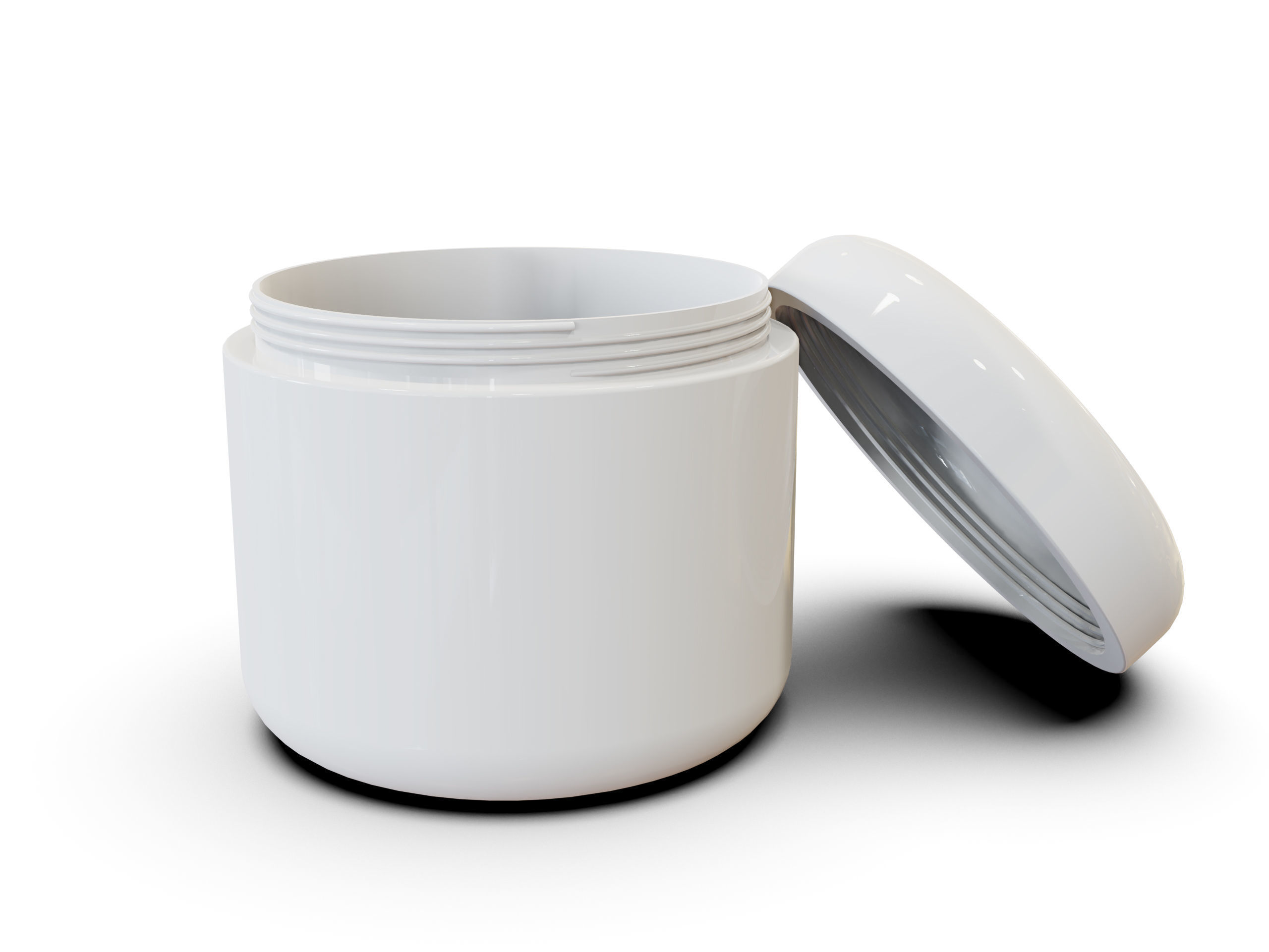 Plastic beauty product jar 3D print model_5