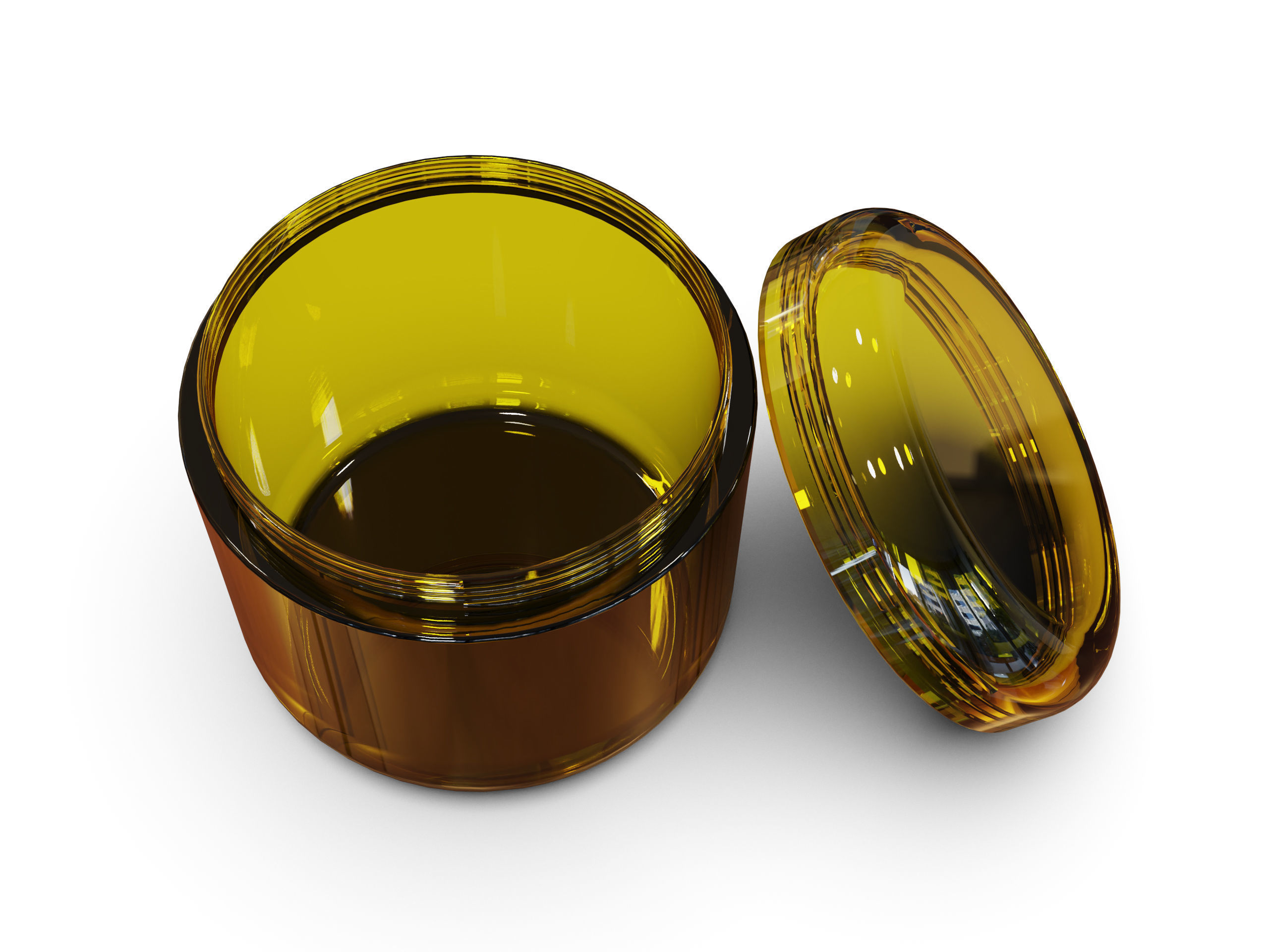 Plastic beauty product jar 3D print model_1