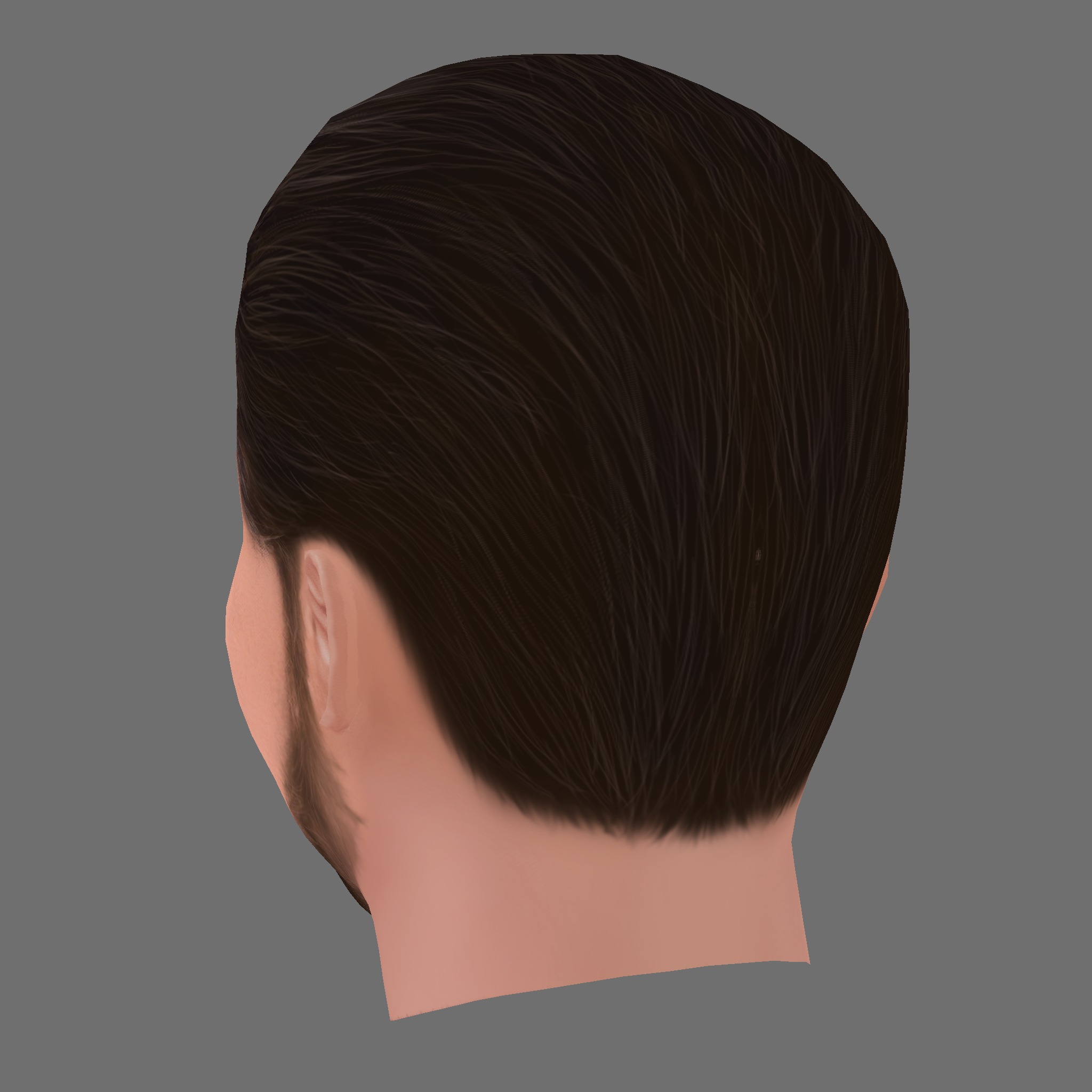 Jason Momoa Head - Low poly head for game Low-poly 3D model_3