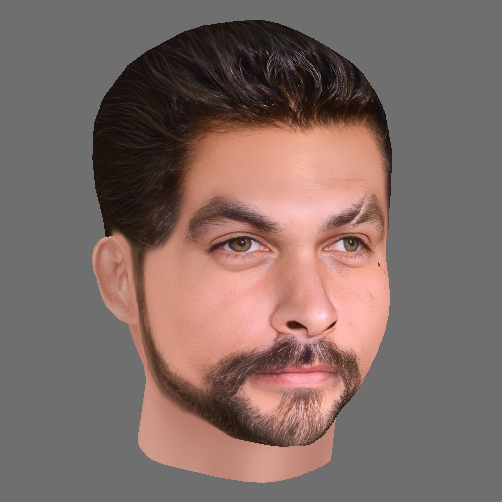 Jason Momoa Head - Low poly head for game Low-poly 3D model_6