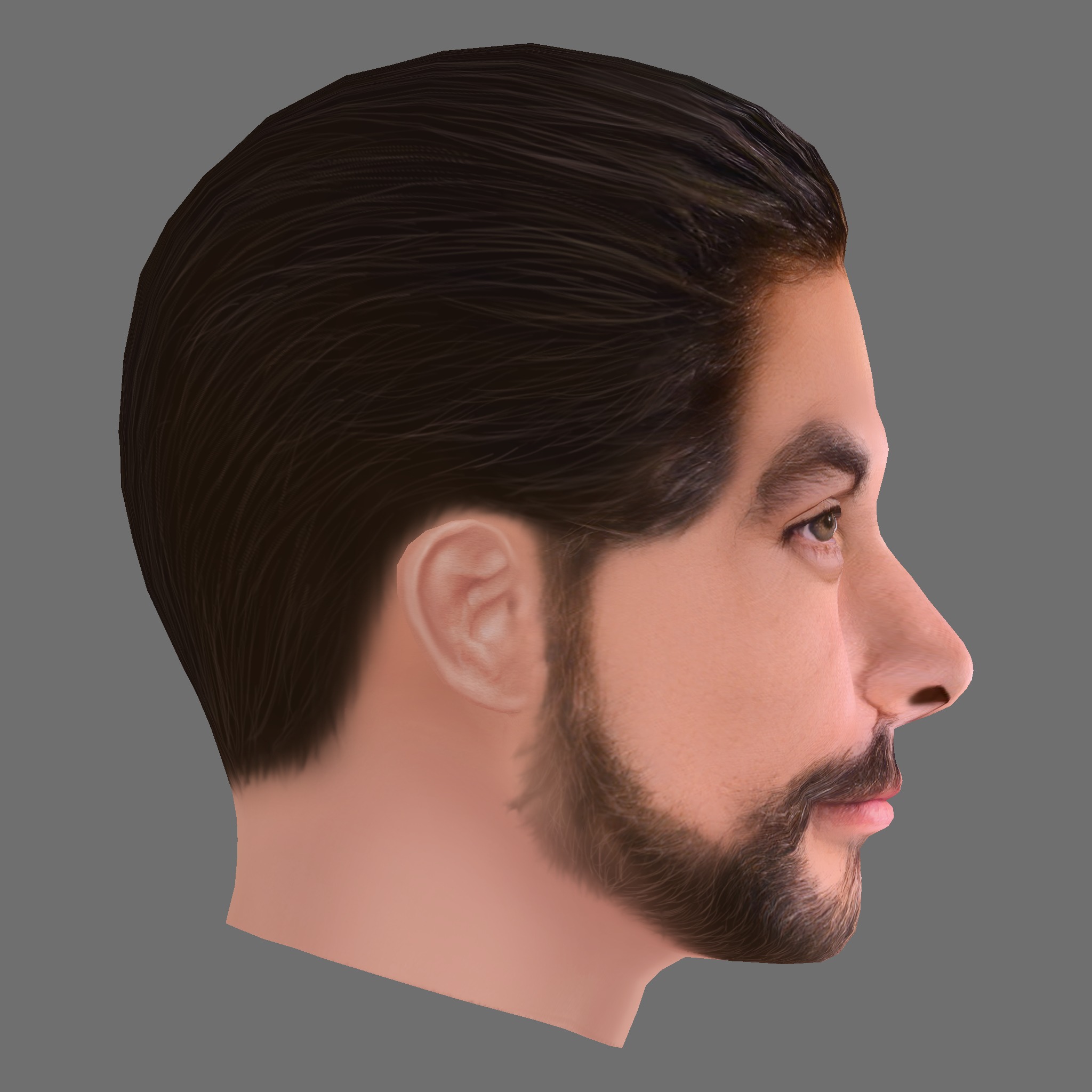 Jason Momoa Head - Low poly head for game Low-poly 3D model_5