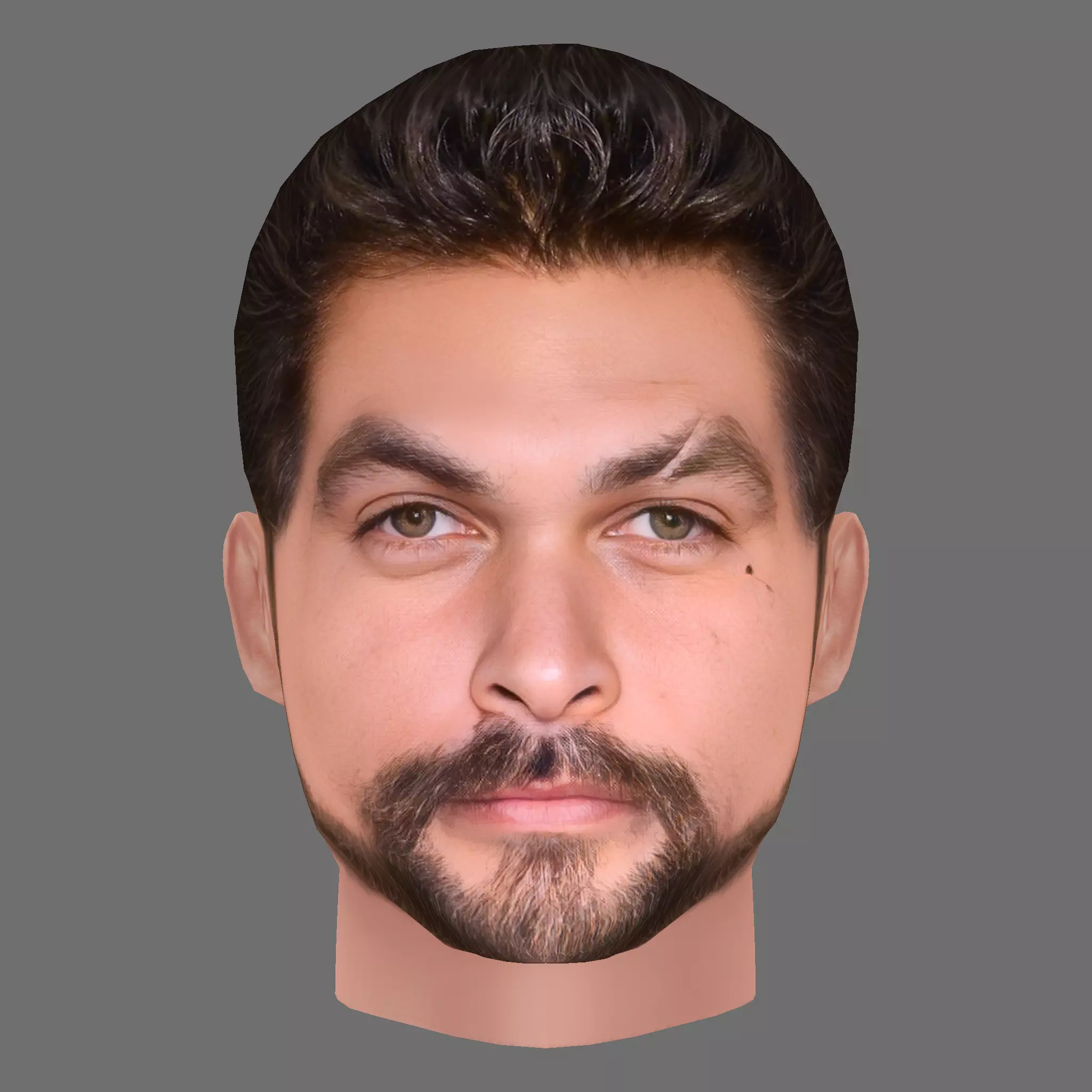 Jason Momoa Head - Low poly head for game Low-poly 3D model_0