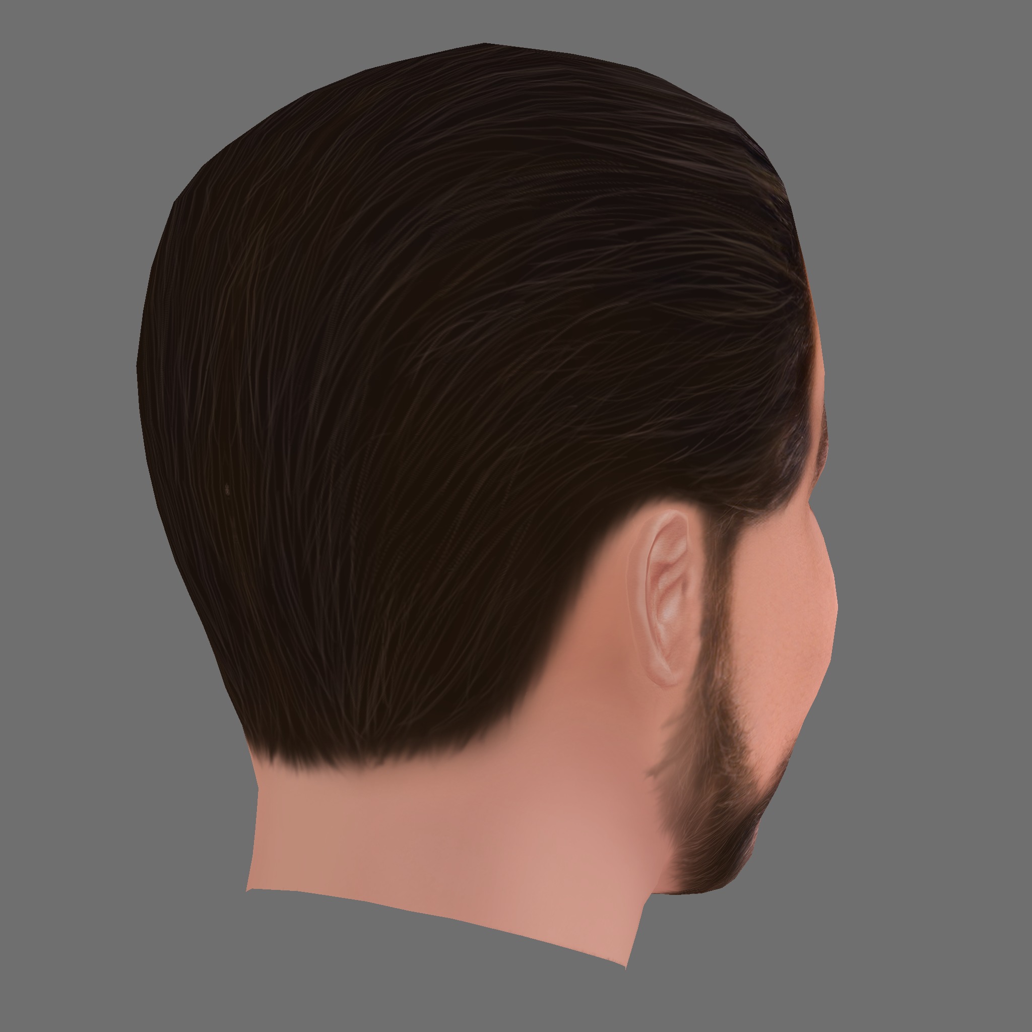 Jason Momoa Head - Low poly head for game Low-poly 3D model_4