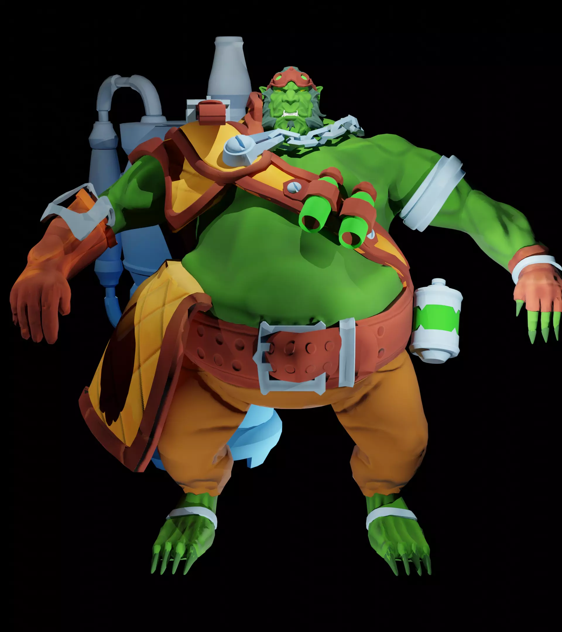 Orc Warrior Stlized 3D model_0