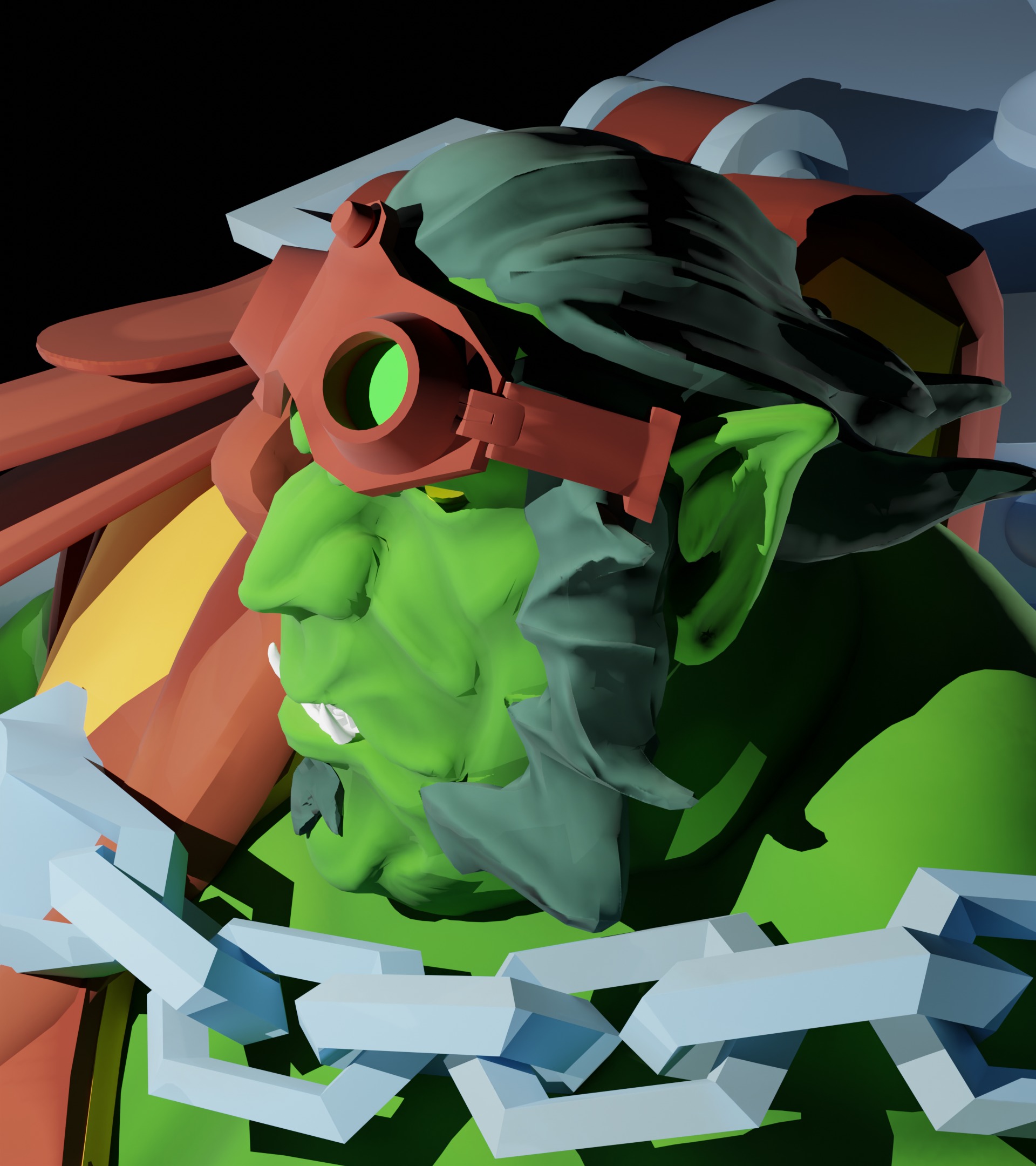 Orc Warrior Stlized 3D model_5