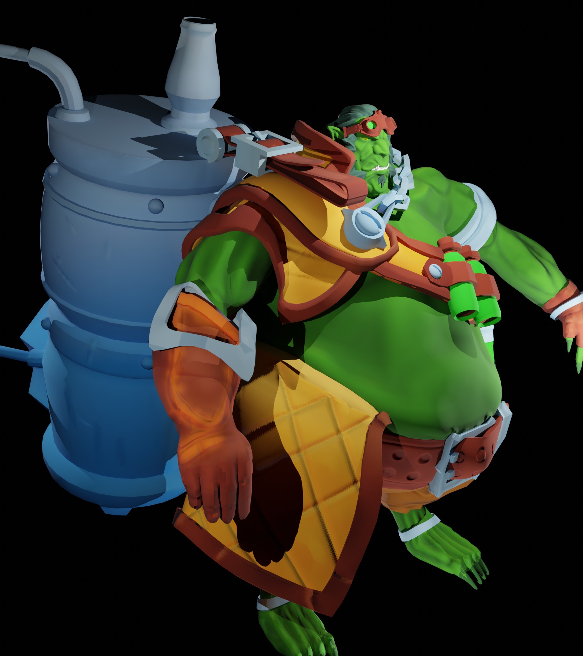 Orc Warrior Stlized 3D model_1