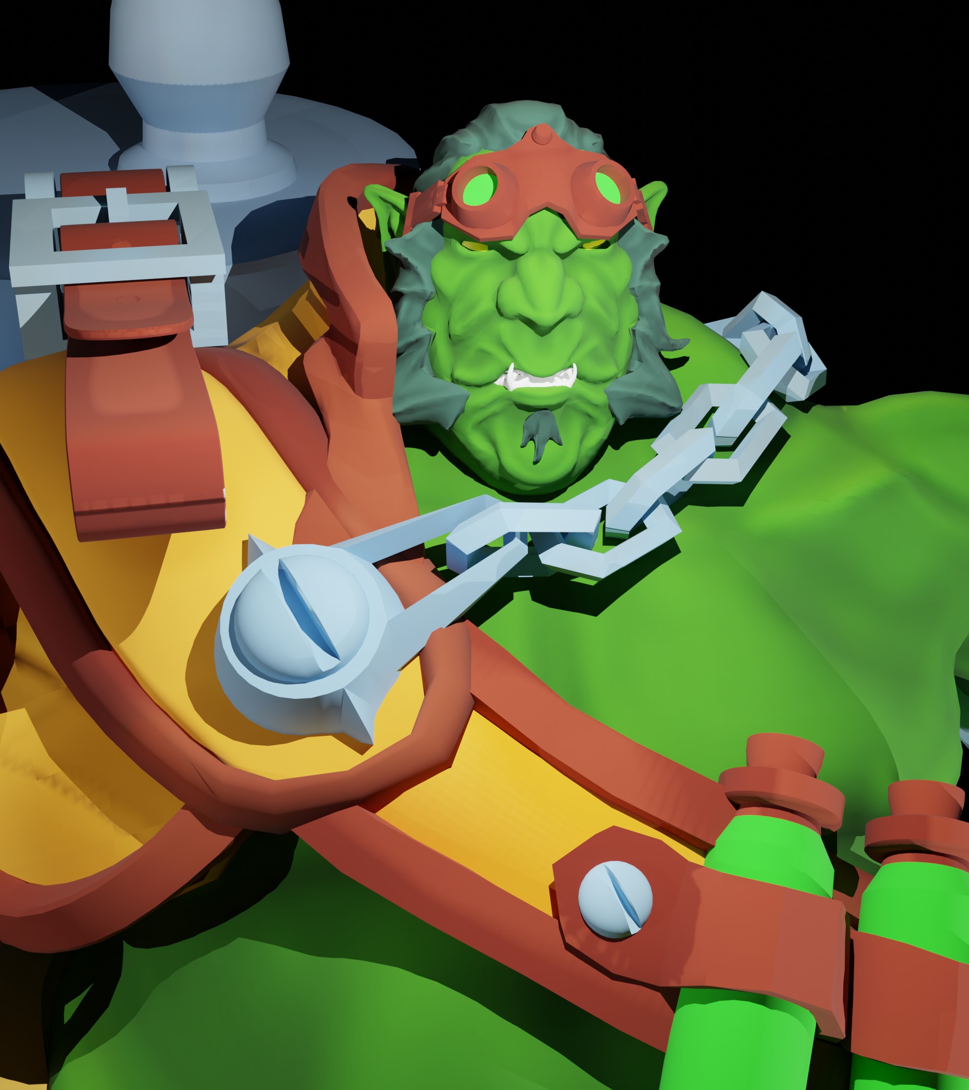 Orc Warrior Stlized 3D model_2
