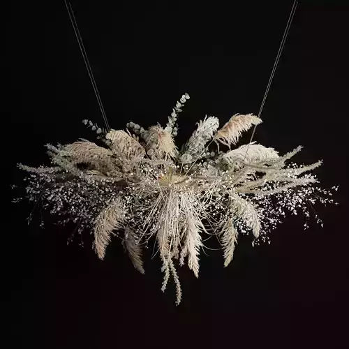 Hanging Installation Bouquet Of Dried Flowers pampas 472