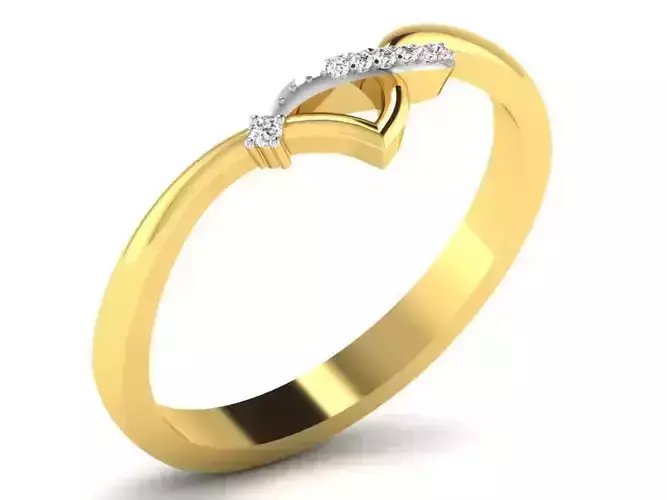 Light Weight Yellow Gold Diamond Ring DR-6038
