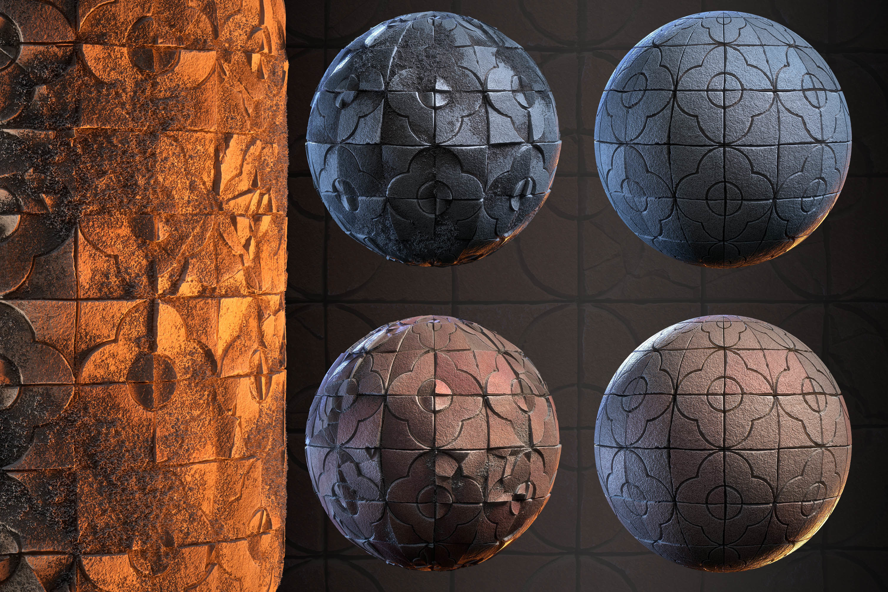 Stone Floor Mega Bundle VOL 01 - 15 material - SBsar - Maps Texture_13