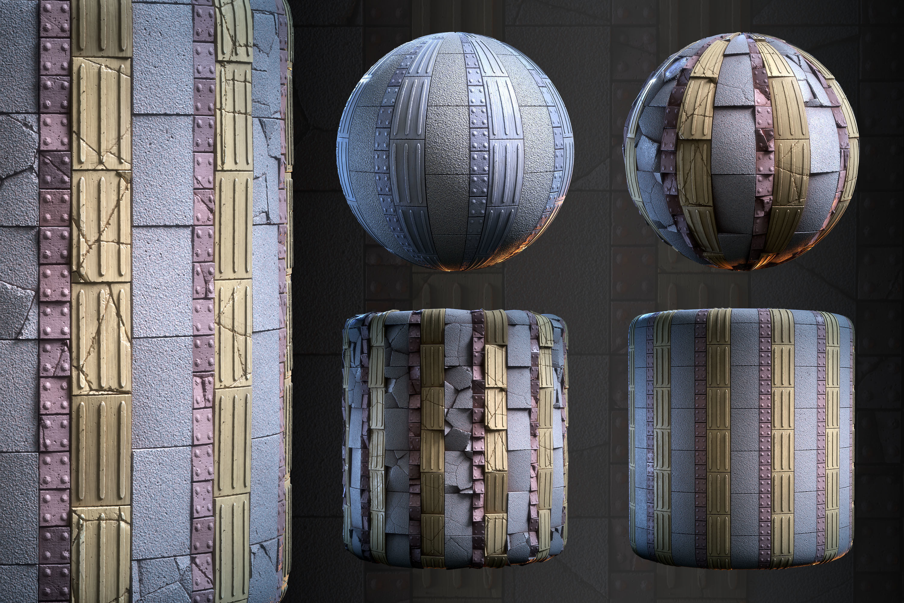 Stone Floor Mega Bundle VOL 01 - 15 material - SBsar - Maps Texture_12