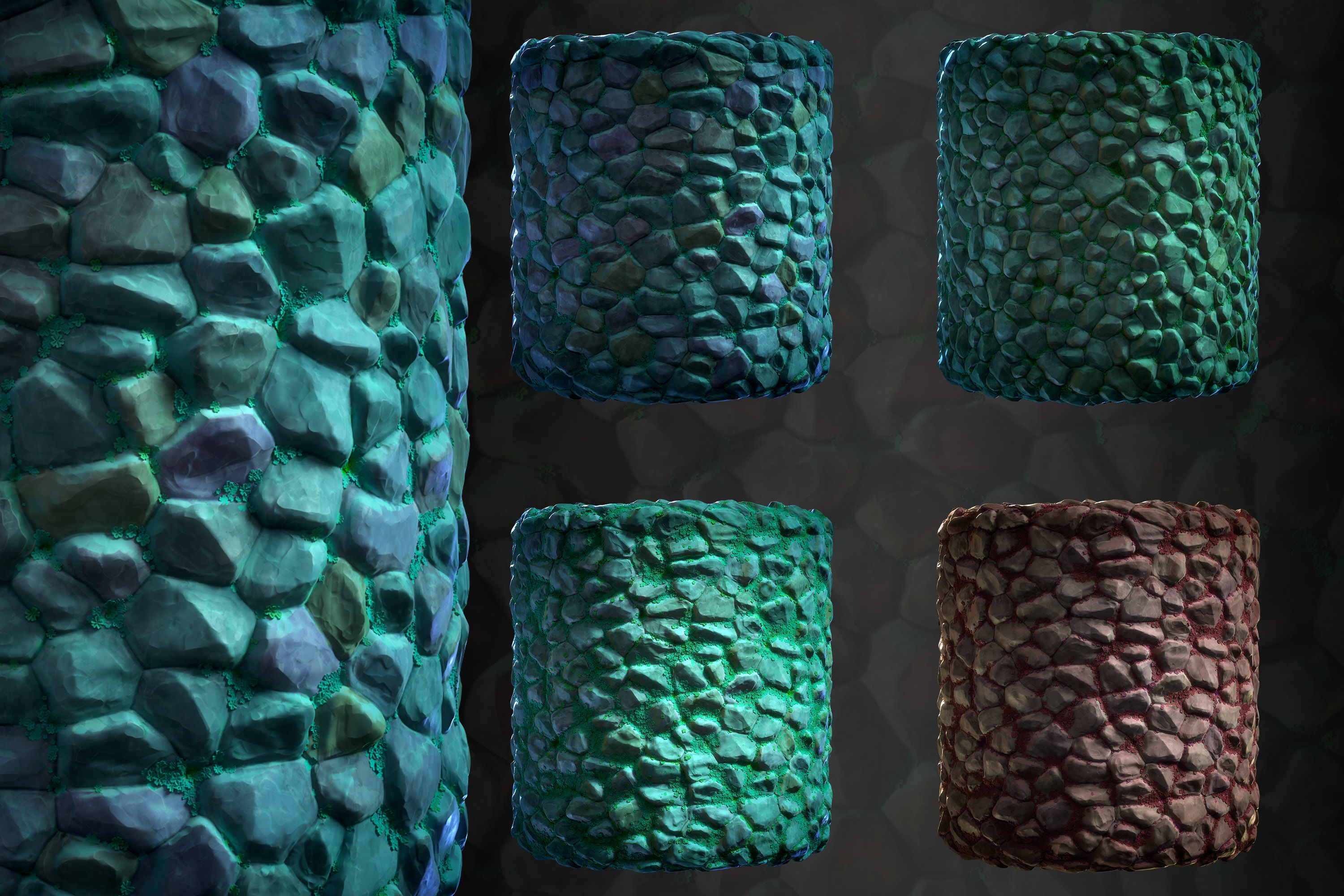 Stone Floor Mega Bundle VOL 01 - 15 material - SBsar - Maps Texture_6