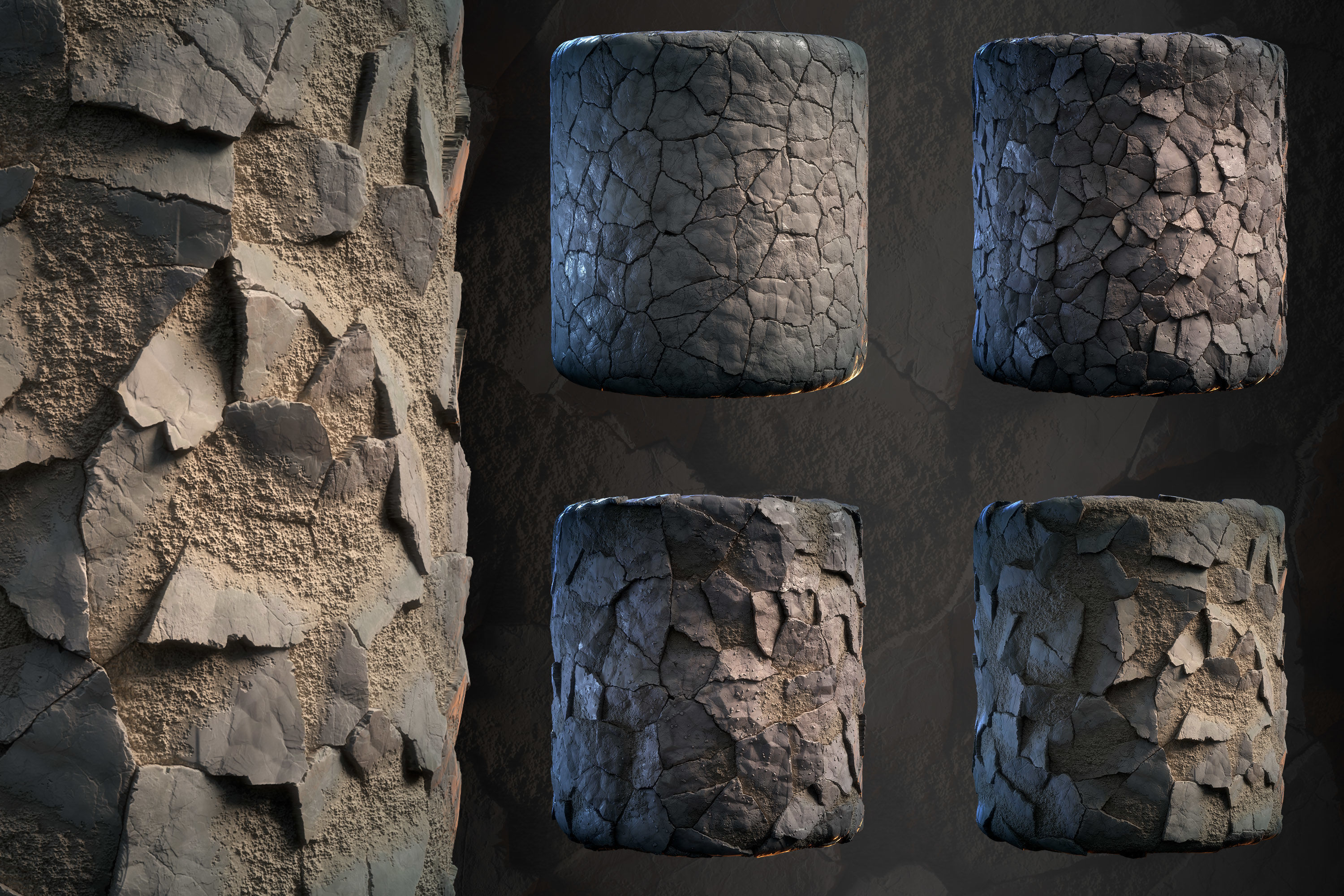 Stone Floor Mega Bundle VOL 01 - 15 material - SBsar - Maps Texture_10