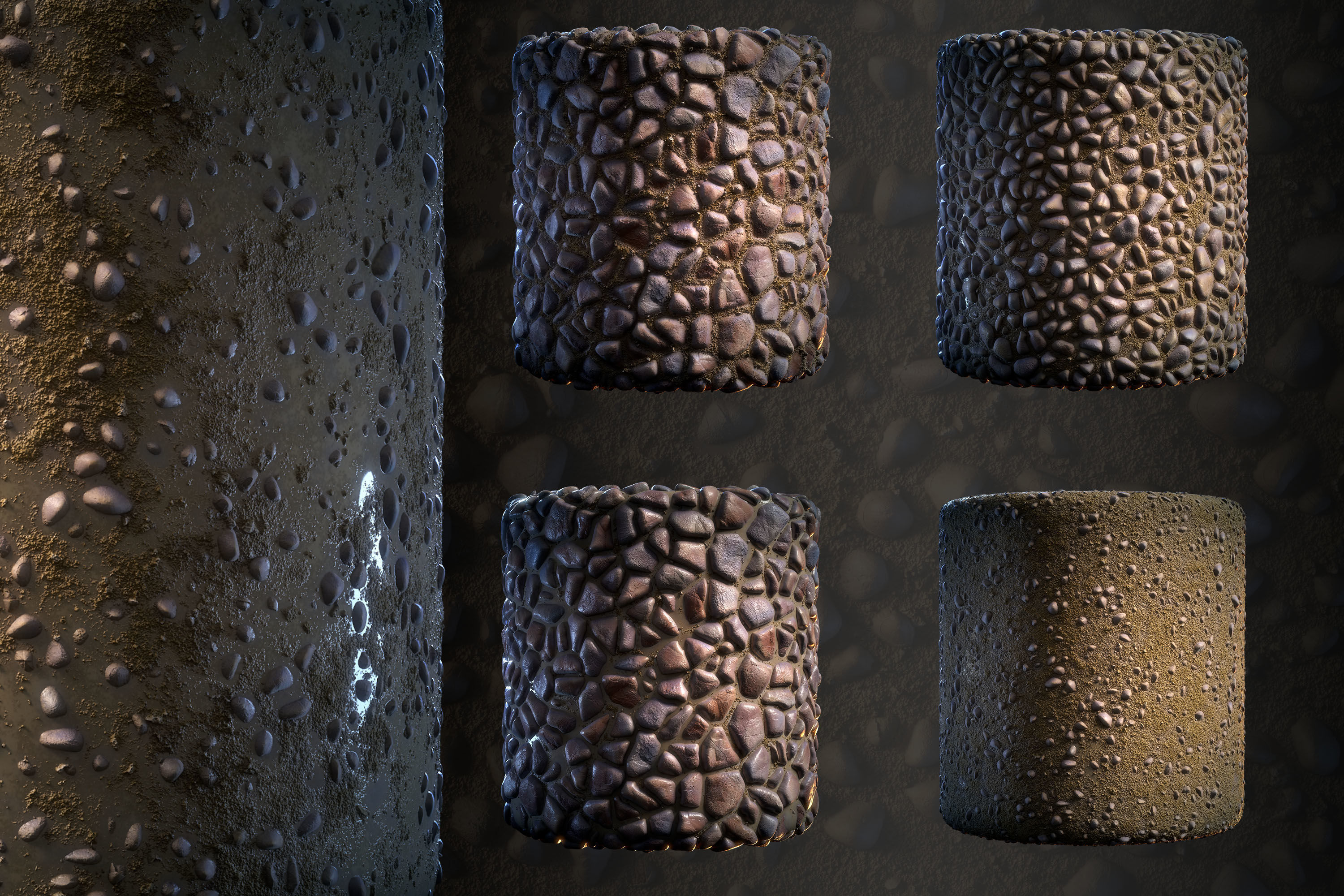 Stone Floor Mega Bundle VOL 01 - 15 material - SBsar - Maps Texture_9