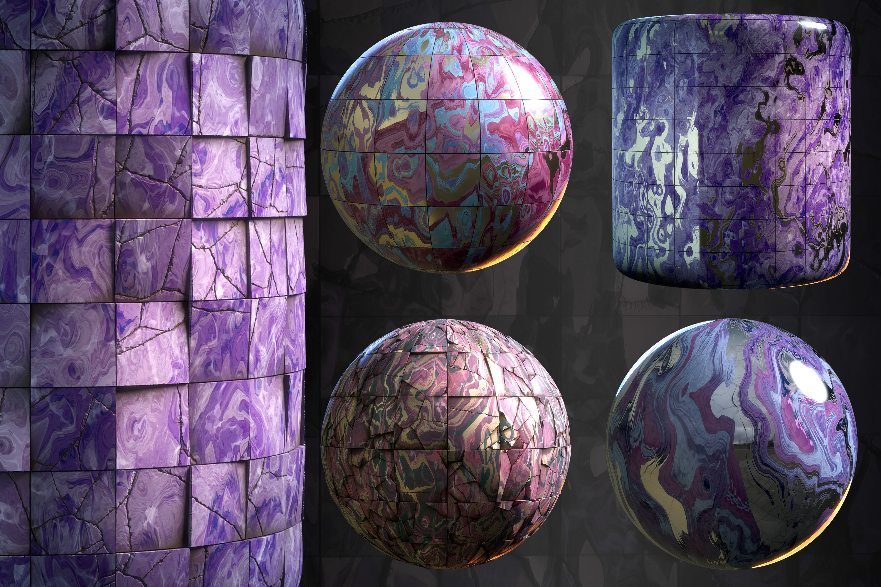 Stone Floor Mega Bundle VOL 01 - 15 material - SBsar - Maps Texture_14